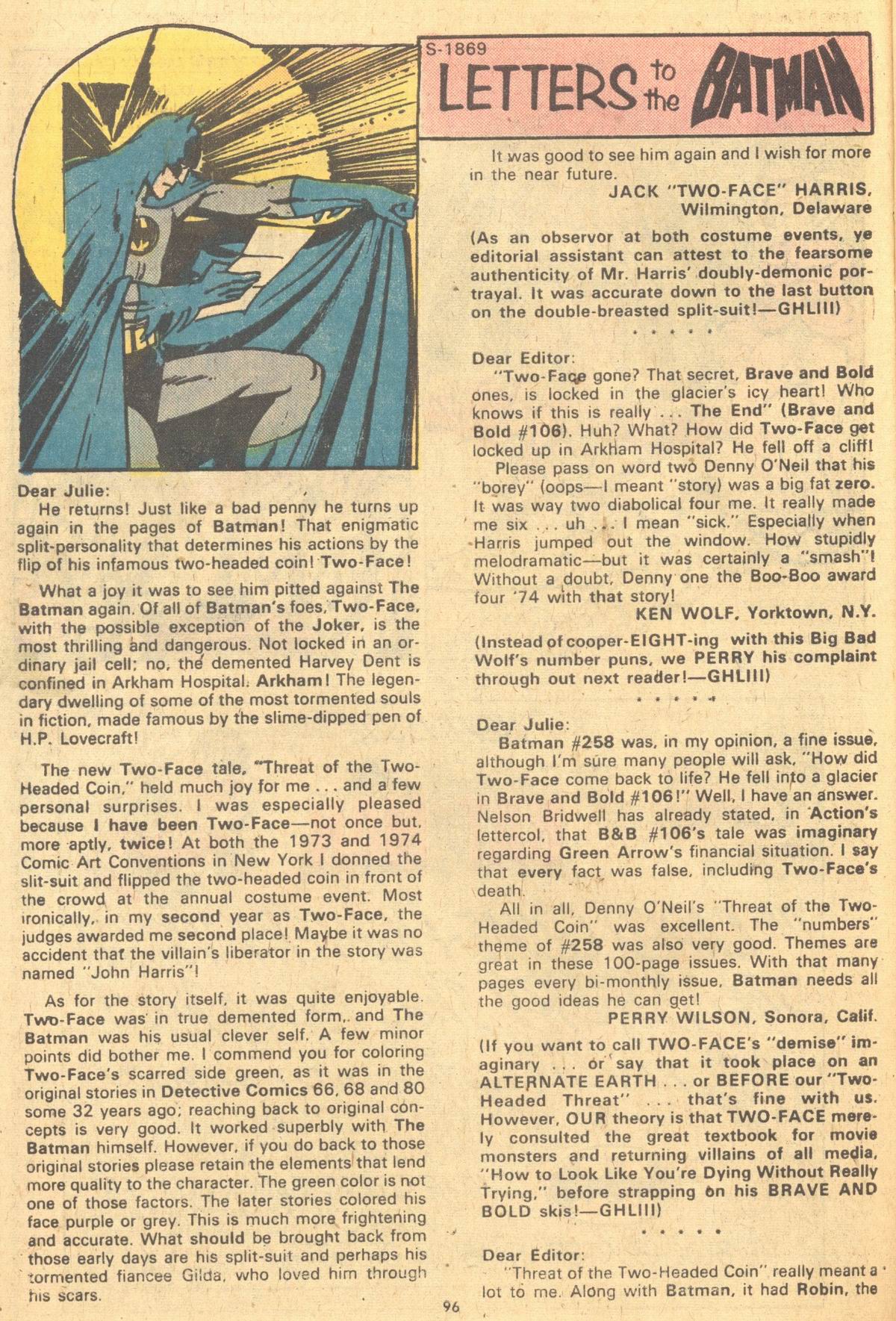 Read online Batman (1940) comic -  Issue #260 - 96