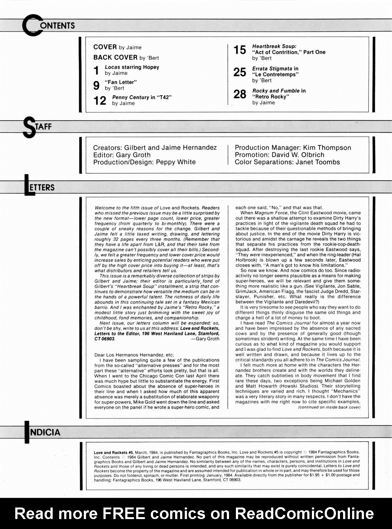 Read online Love and Rockets (1982) comic -  Issue #5 - 2