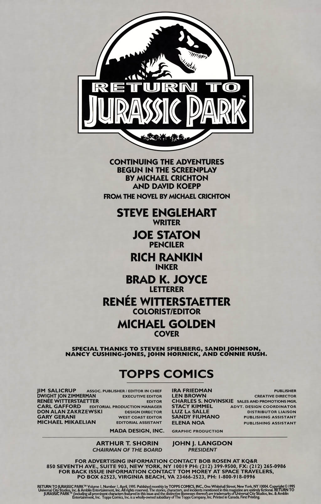 Read online Return To Jurassic Park comic -  Issue #1 - 2