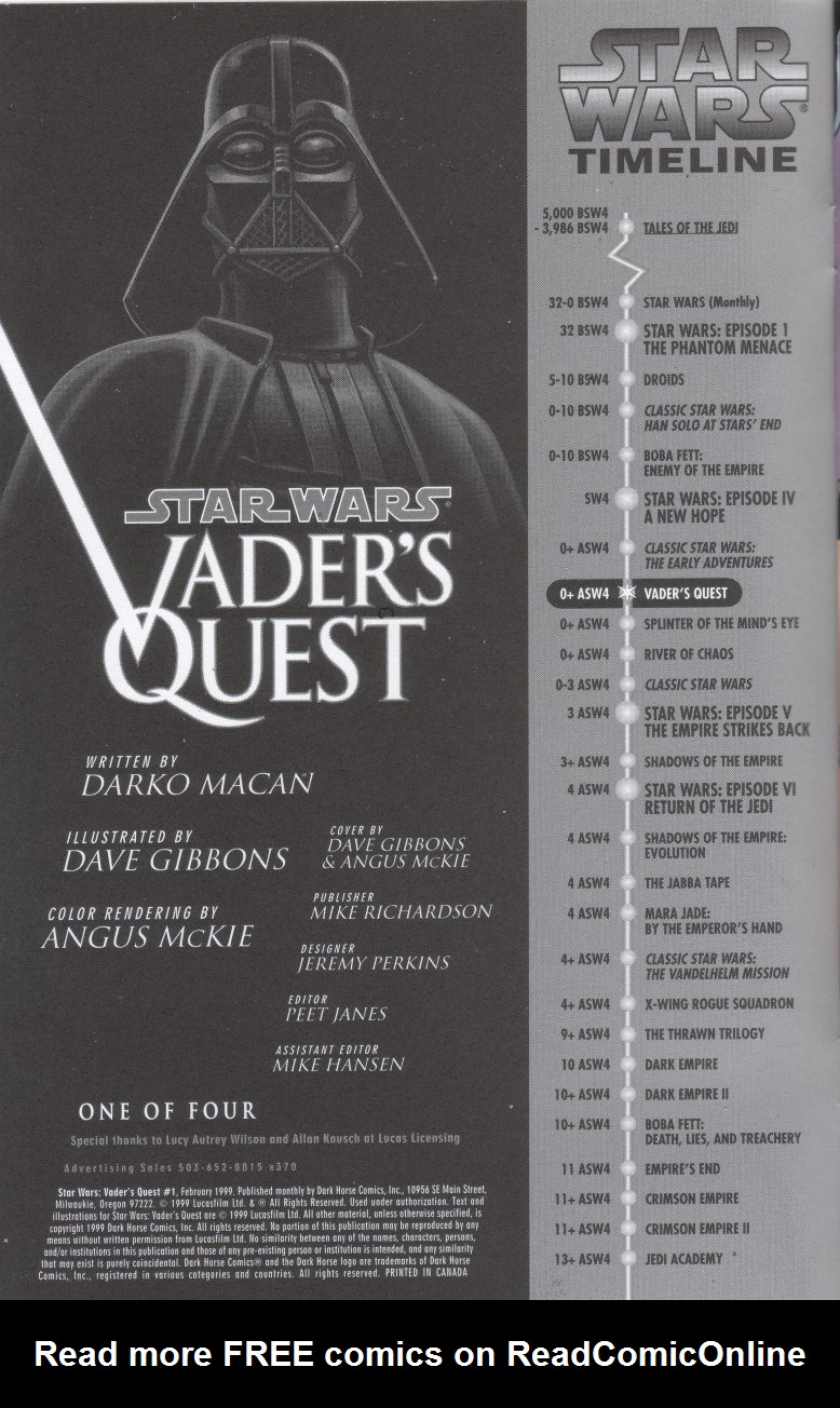 Read online Star Wars: Vader's Quest comic -  Issue #1 - 2