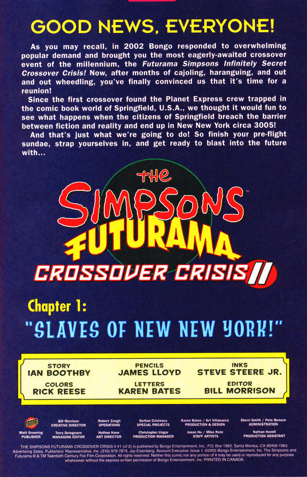 Read online The Simpsons/Futurama Crossover Crisis II comic -  Issue #1 - 2