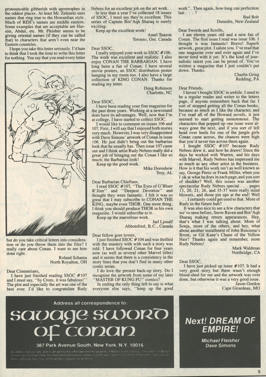 Read online The Savage Sword Of Conan comic -  Issue #111 - 5