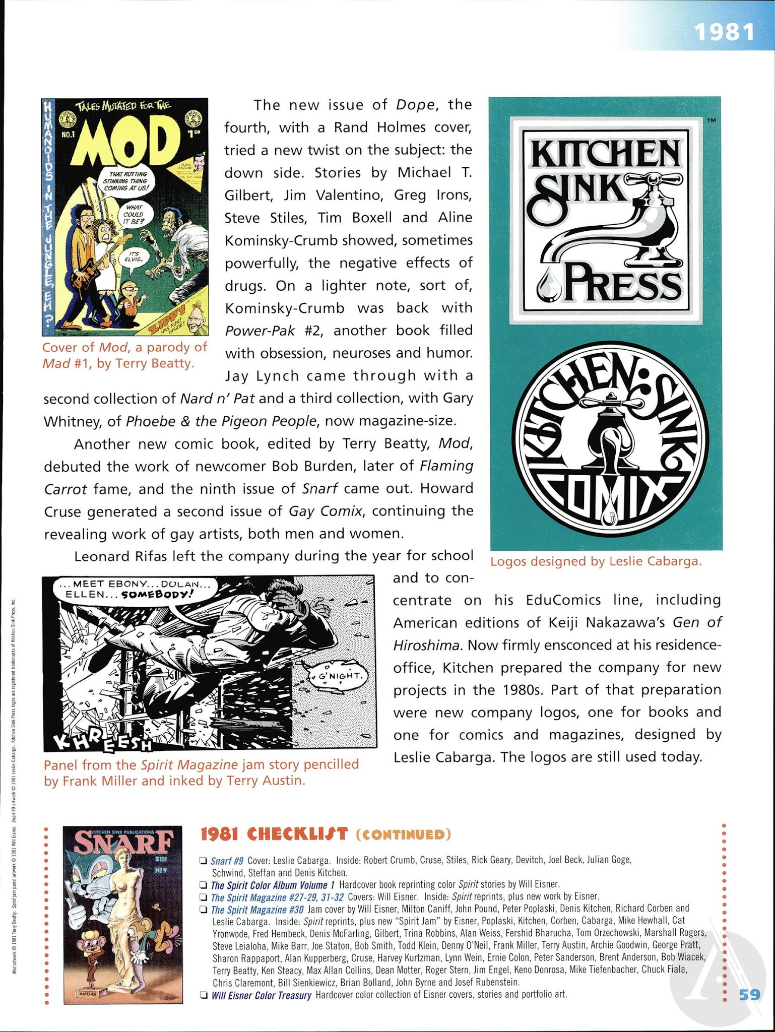 Read online Kitchen Sink Press: The First 25 Years comic -  Issue # TPB - 61