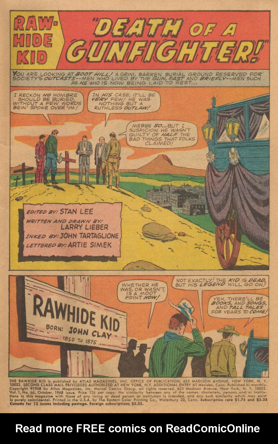 Read online The Rawhide Kid comic -  Issue #66 - 2