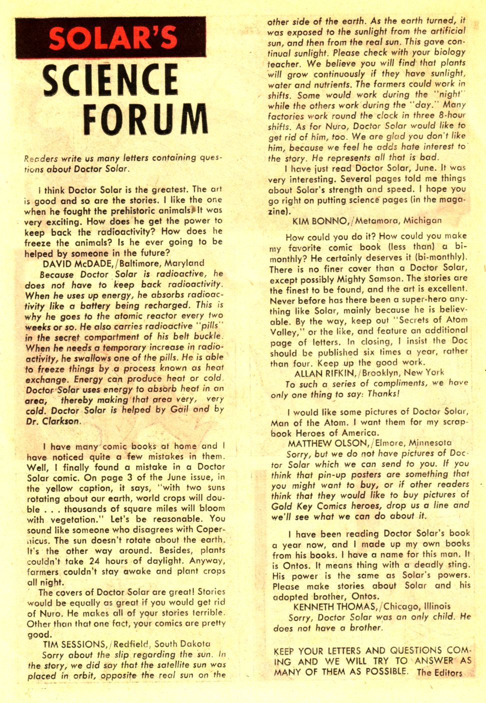 Read online Doctor Solar, Man of the Atom (1962) comic -  Issue #18 - 22
