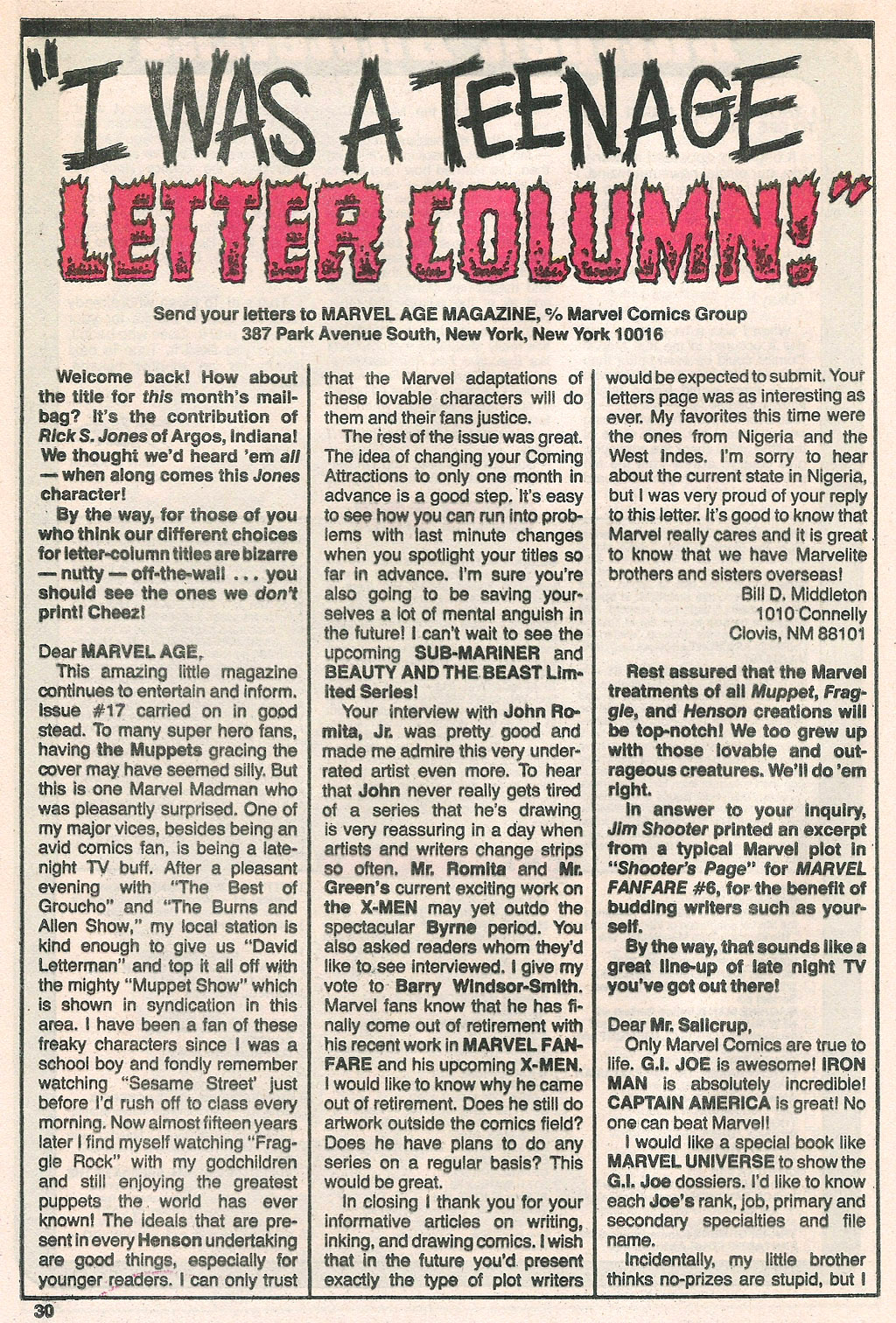 Read online Marvel Age comic -  Issue #20 - 31