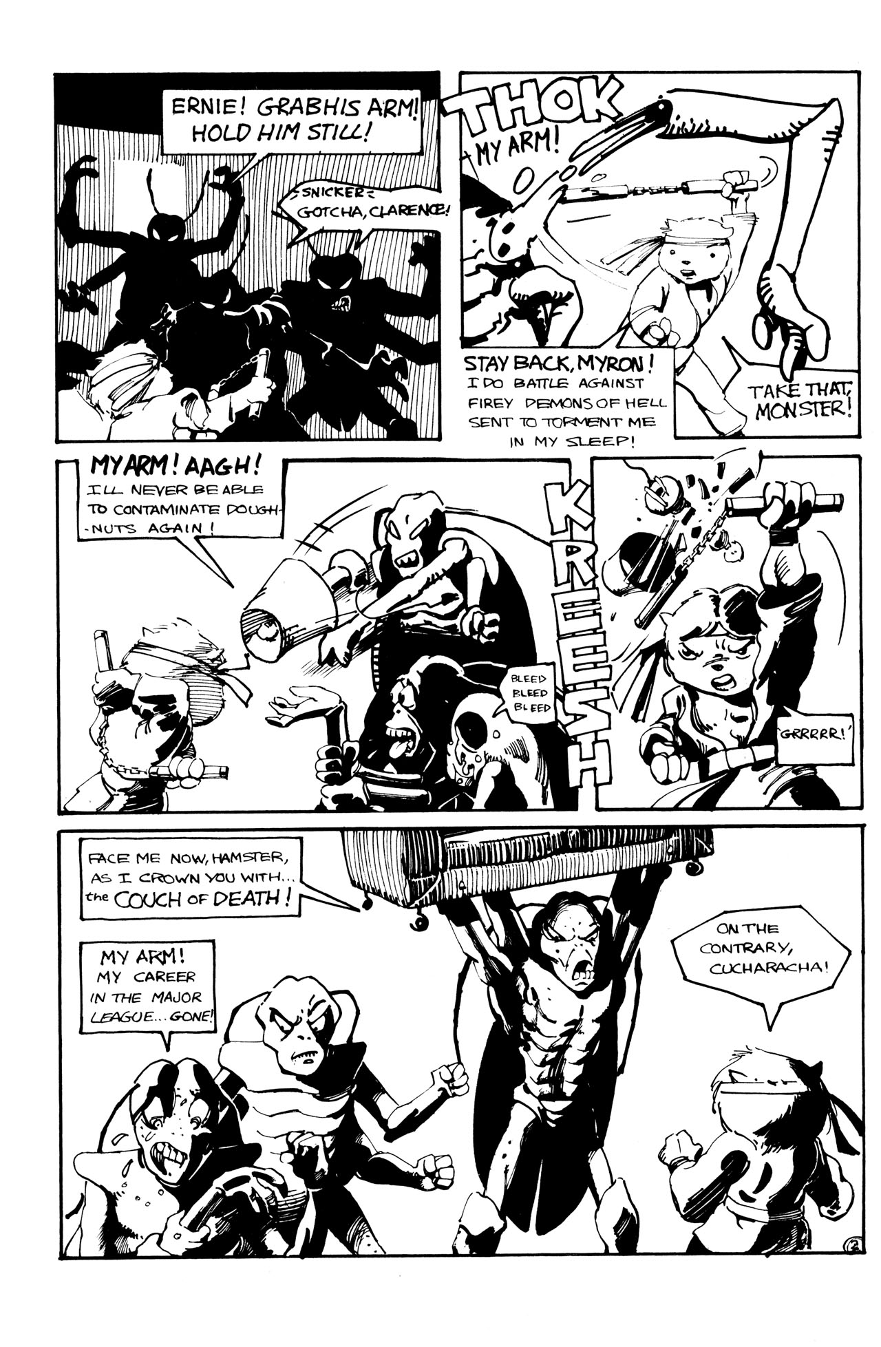 Read online Adolescent Radioactive Black Belt Hamsters comic -  Issue #3 - 4