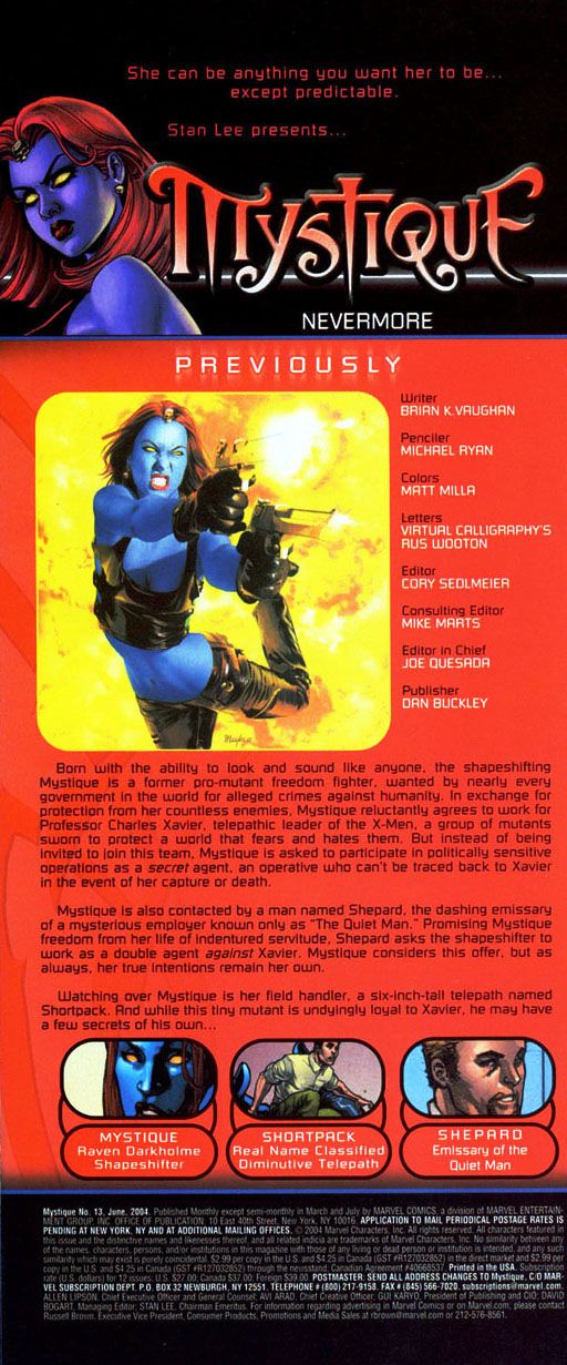 Read online Mystique comic -  Issue #13 - 2