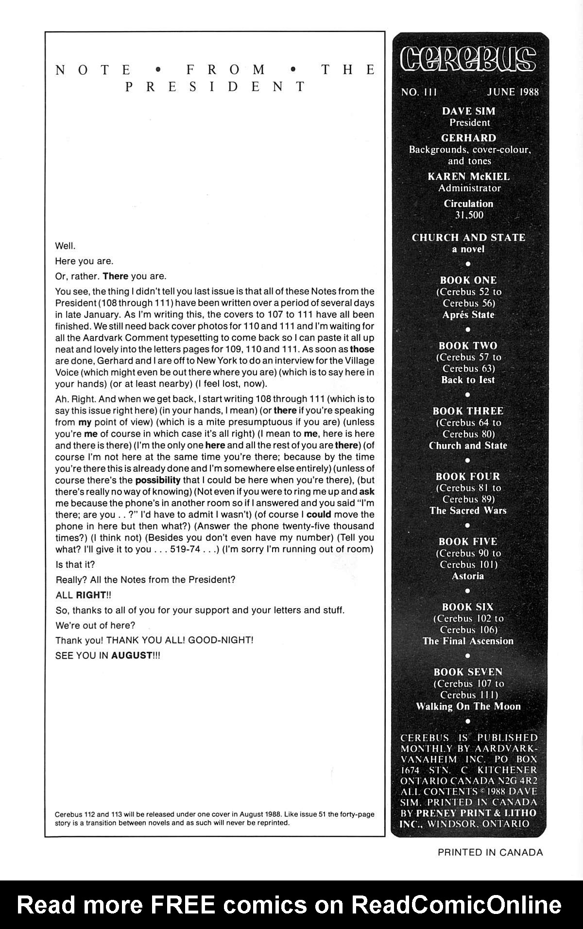 Cerebus Issue #111 #111 - English 2