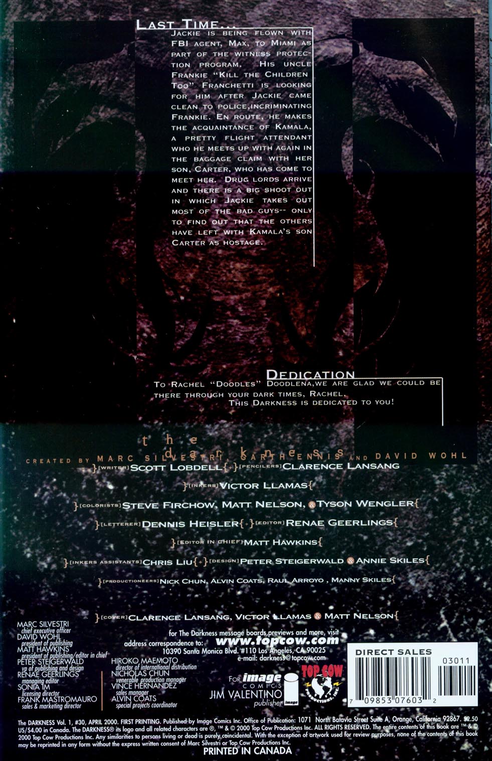 Read online The Darkness (1996) comic -  Issue #30 - 2