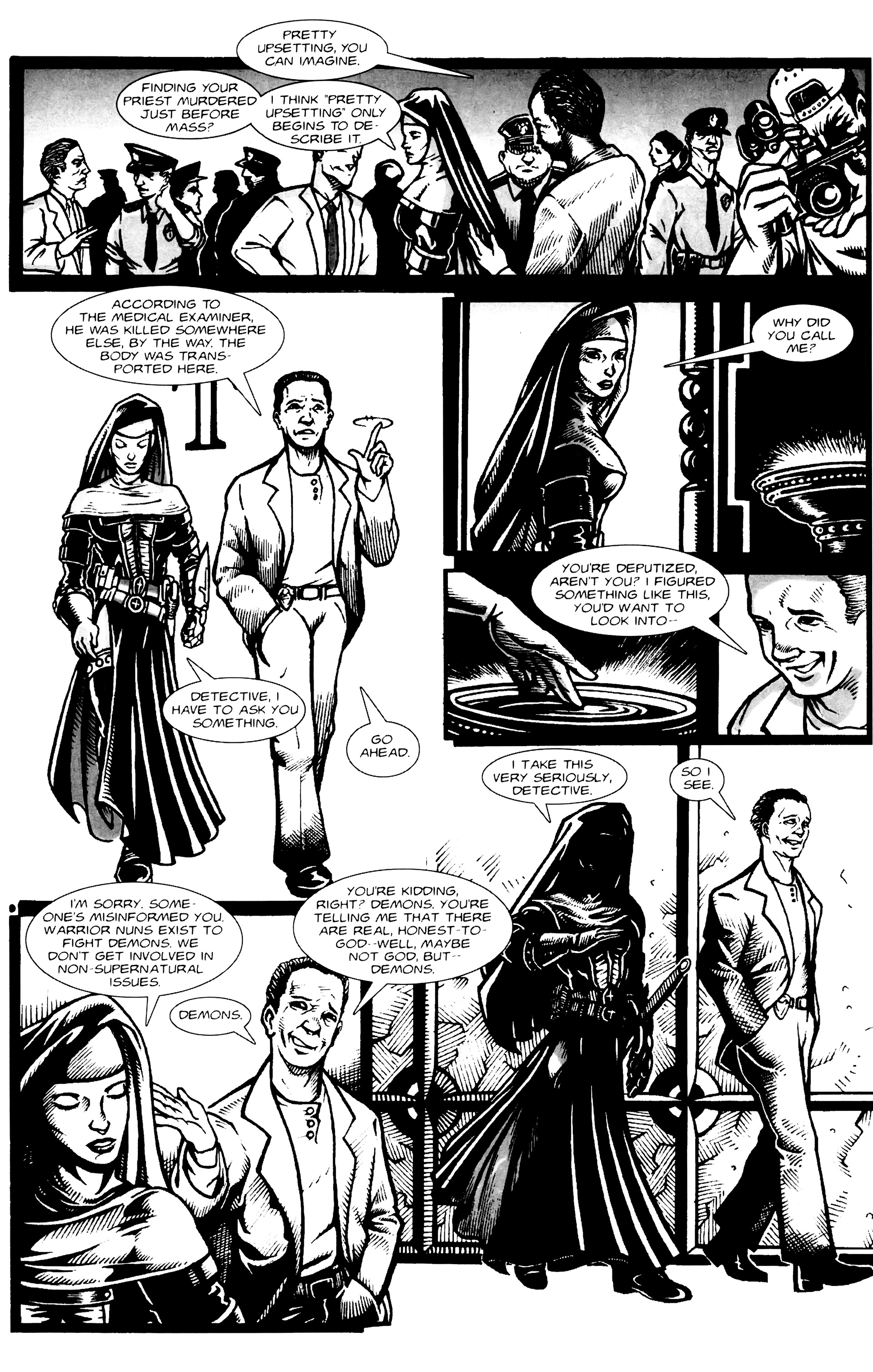 Read online Warrior Nun: Black & White comic -  Issue #3 - 5
