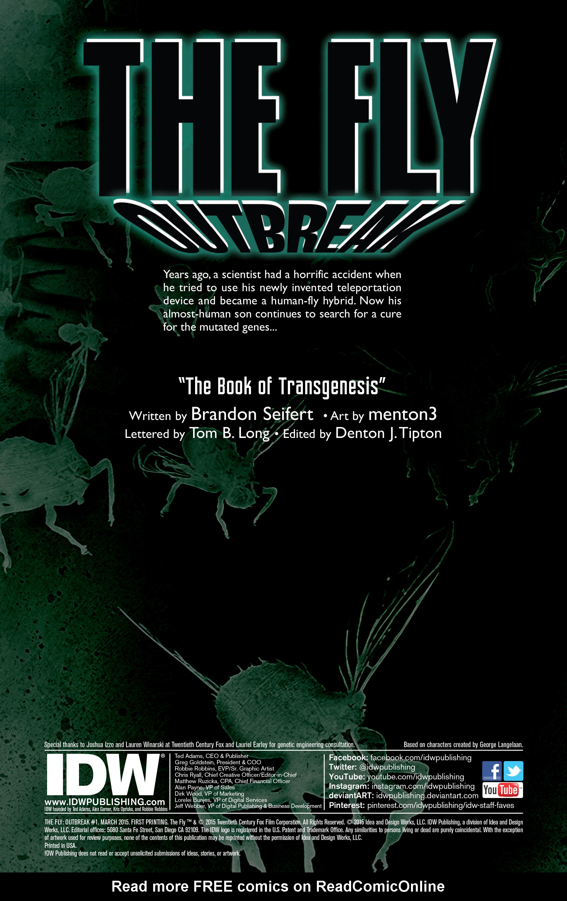 Read online The Fly: Outbreak comic -  Issue #1 - 2