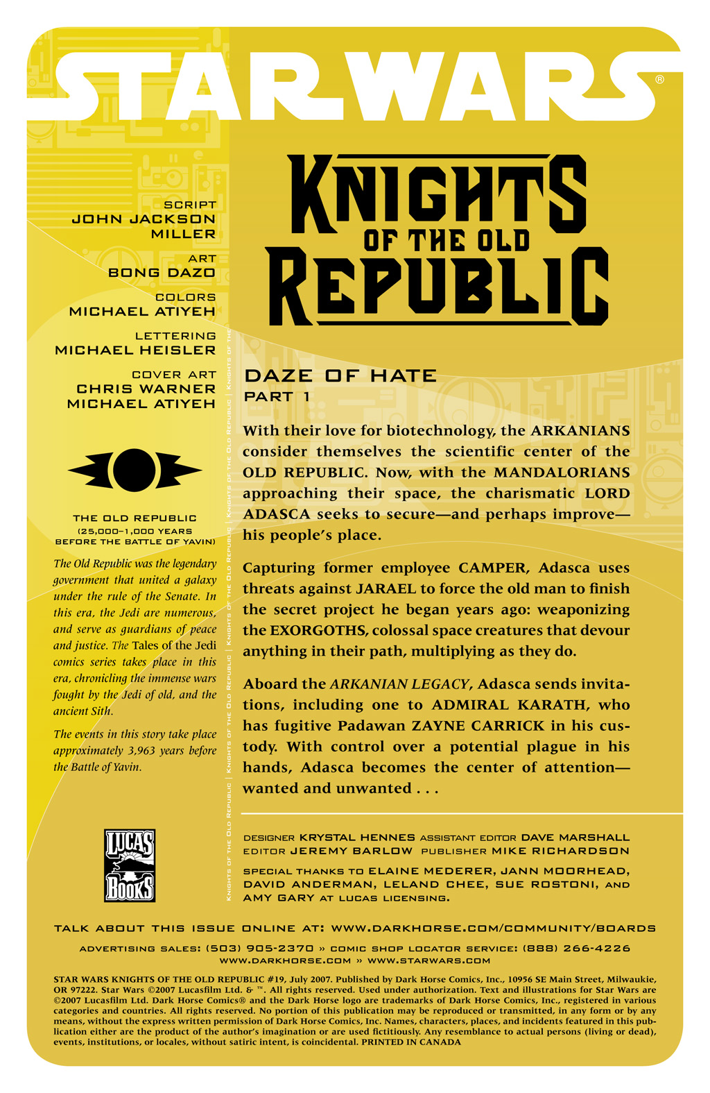 Read online Star Wars: Knights Of The Old Republic comic -  Issue #19 - 2