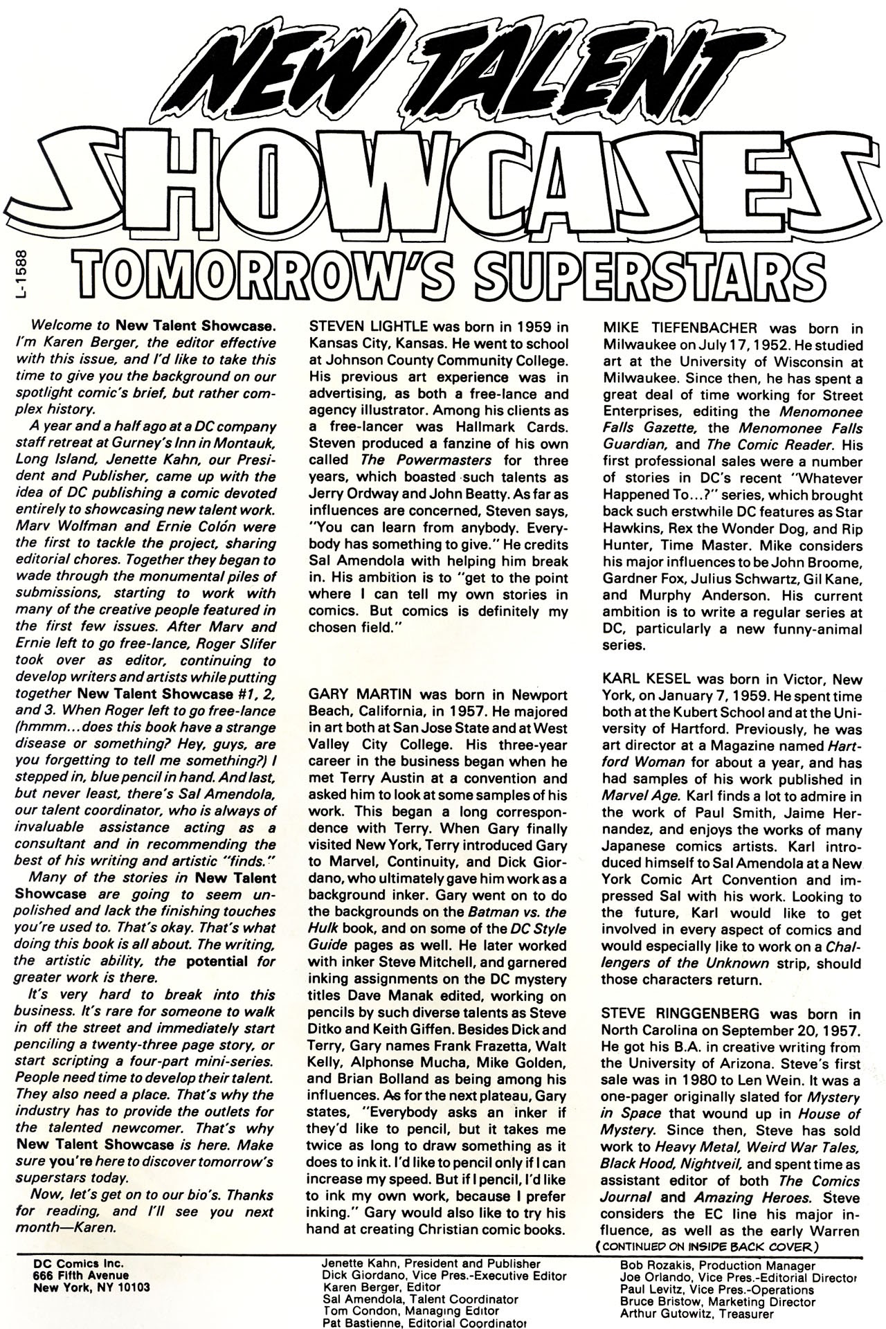 Read online The New Talent Showcase comic -  Issue #4 - 2