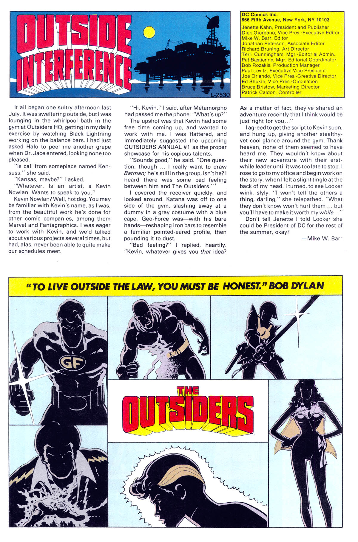 Read online The Outsiders (1985) comic -  Issue # _Annual - 47