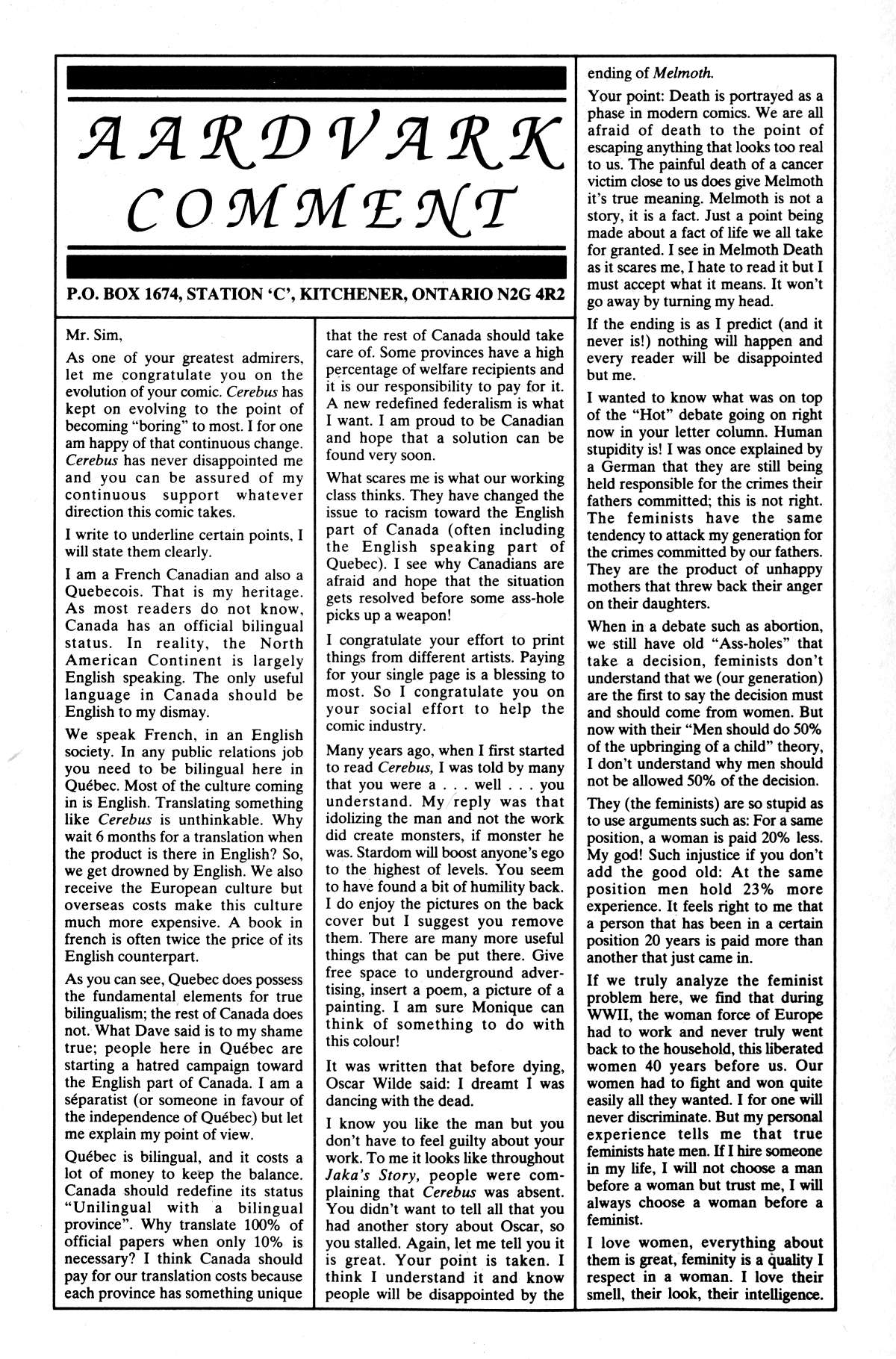 Read online Cerebus comic -  Issue #151 - 22