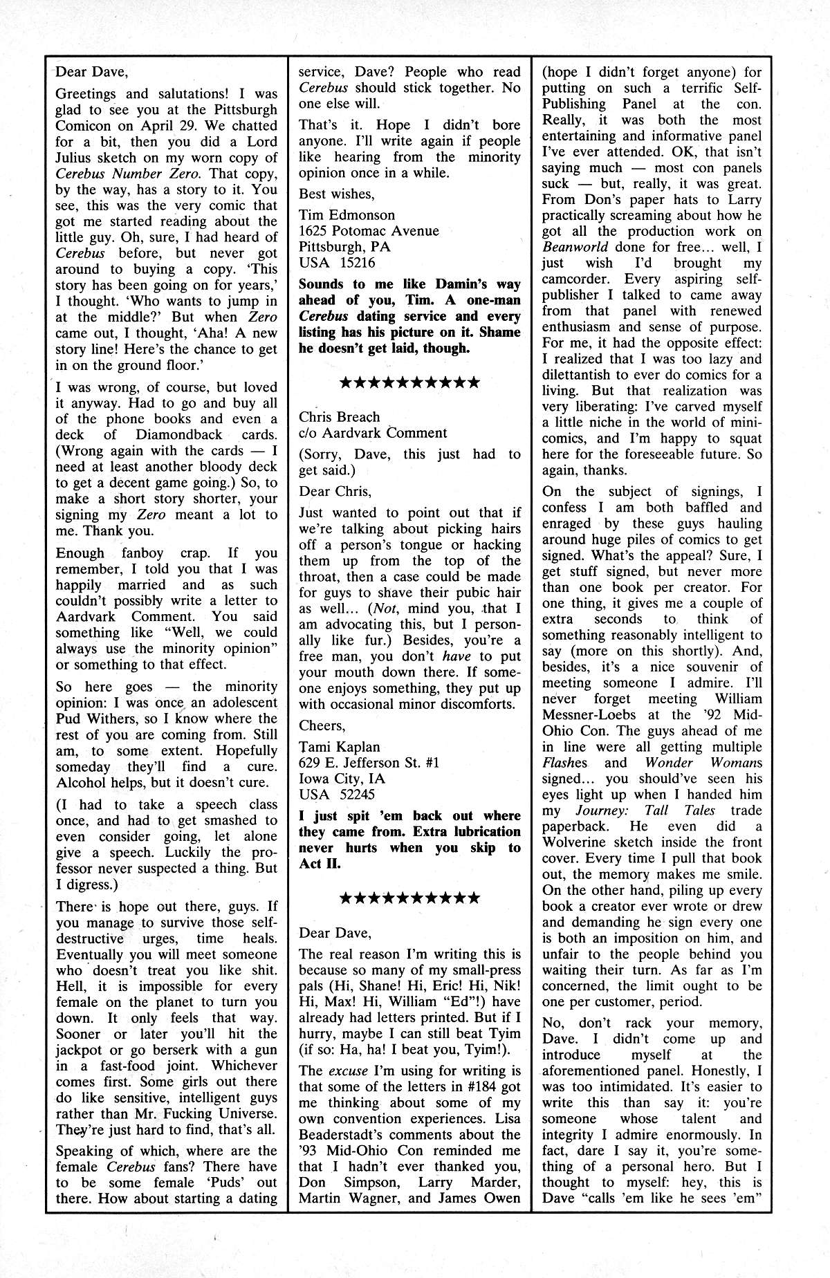 Read online Cerebus comic -  Issue #188 - 29