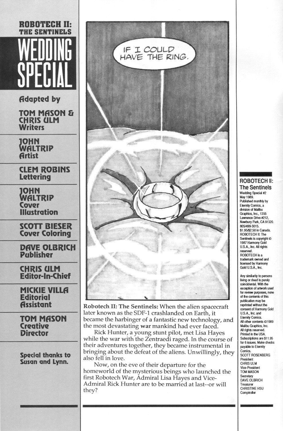 Read online Robotech II: The Sentinels comic -  Issue # _Wedding Special 2 - 2