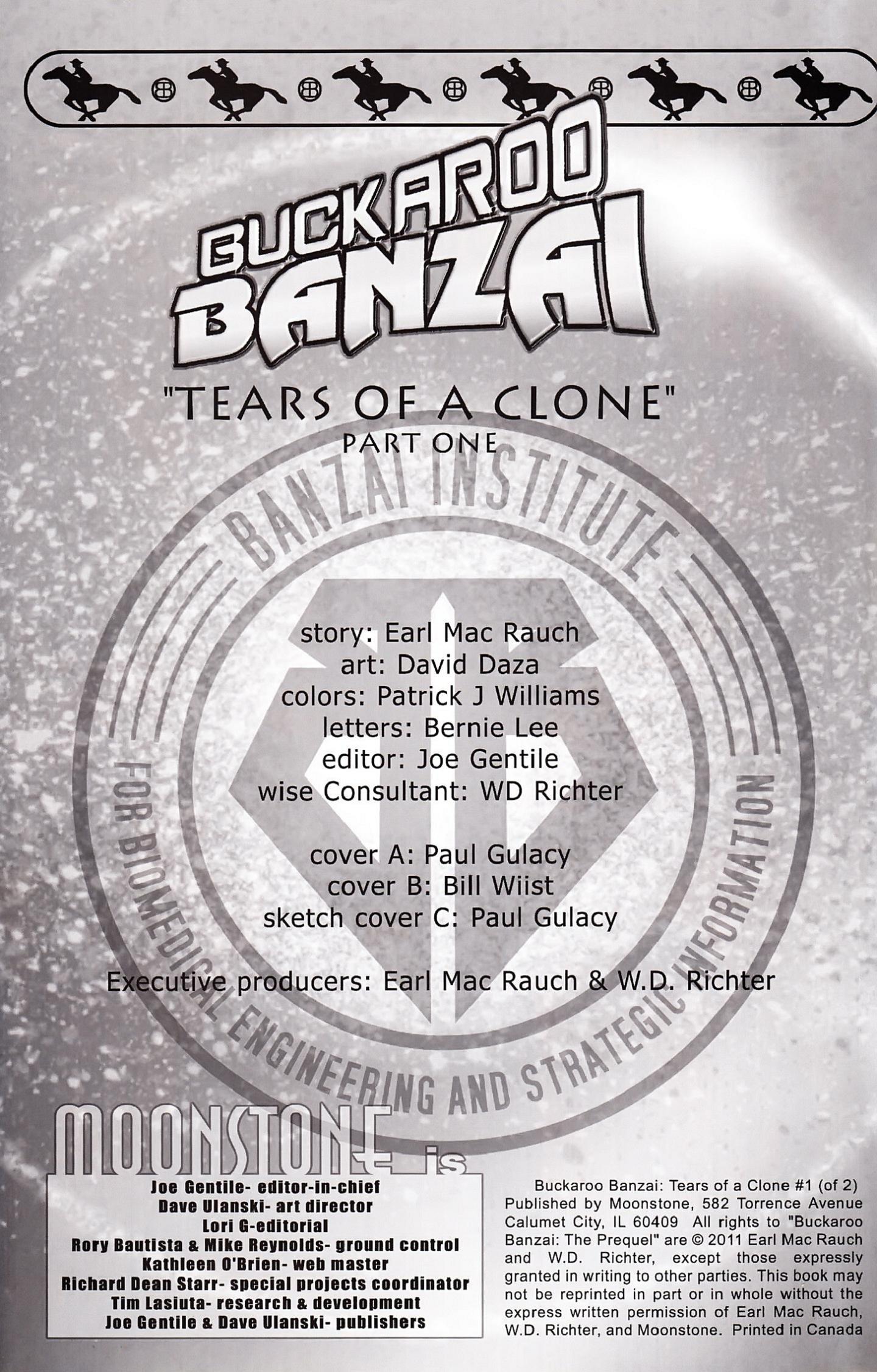 Read online Buckaroo Banzai: Tears of a Clone comic -  Issue #1 - 2