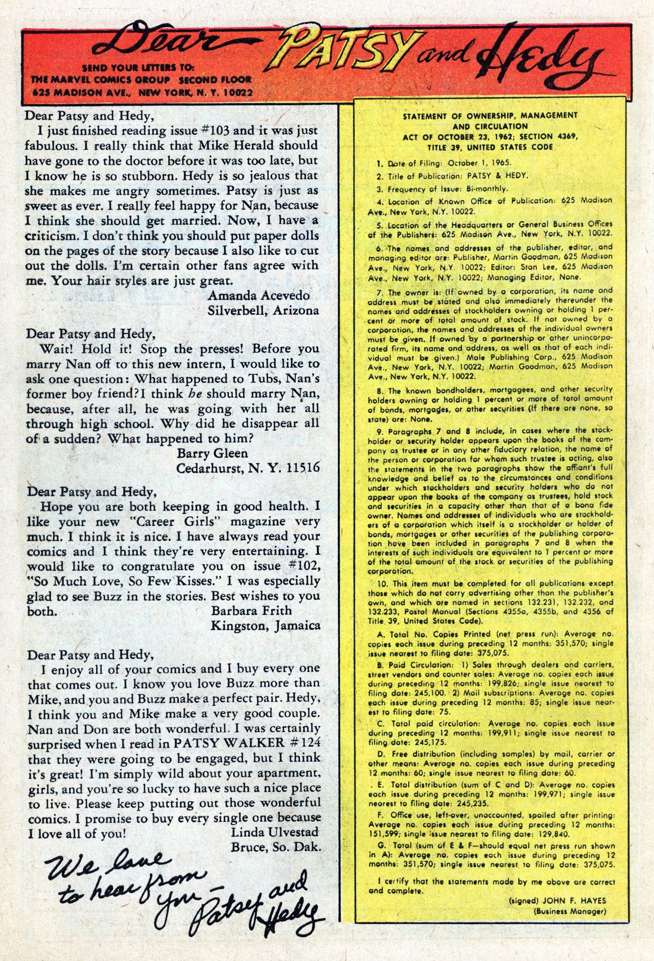 Read online Patsy and Hedy comic -  Issue #105 - 30