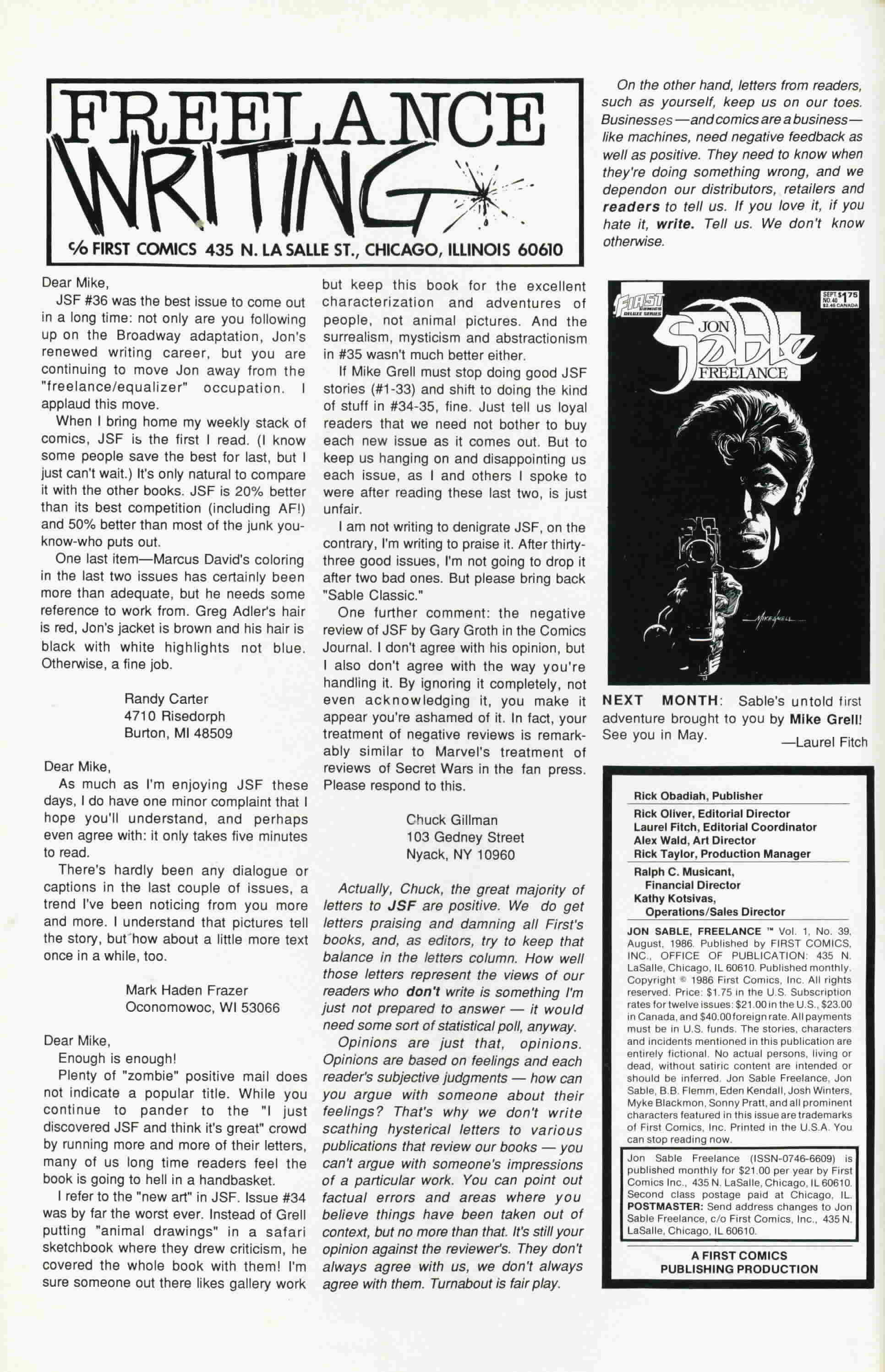 Read online Jon Sable, Freelance comic -  Issue #39 - 2