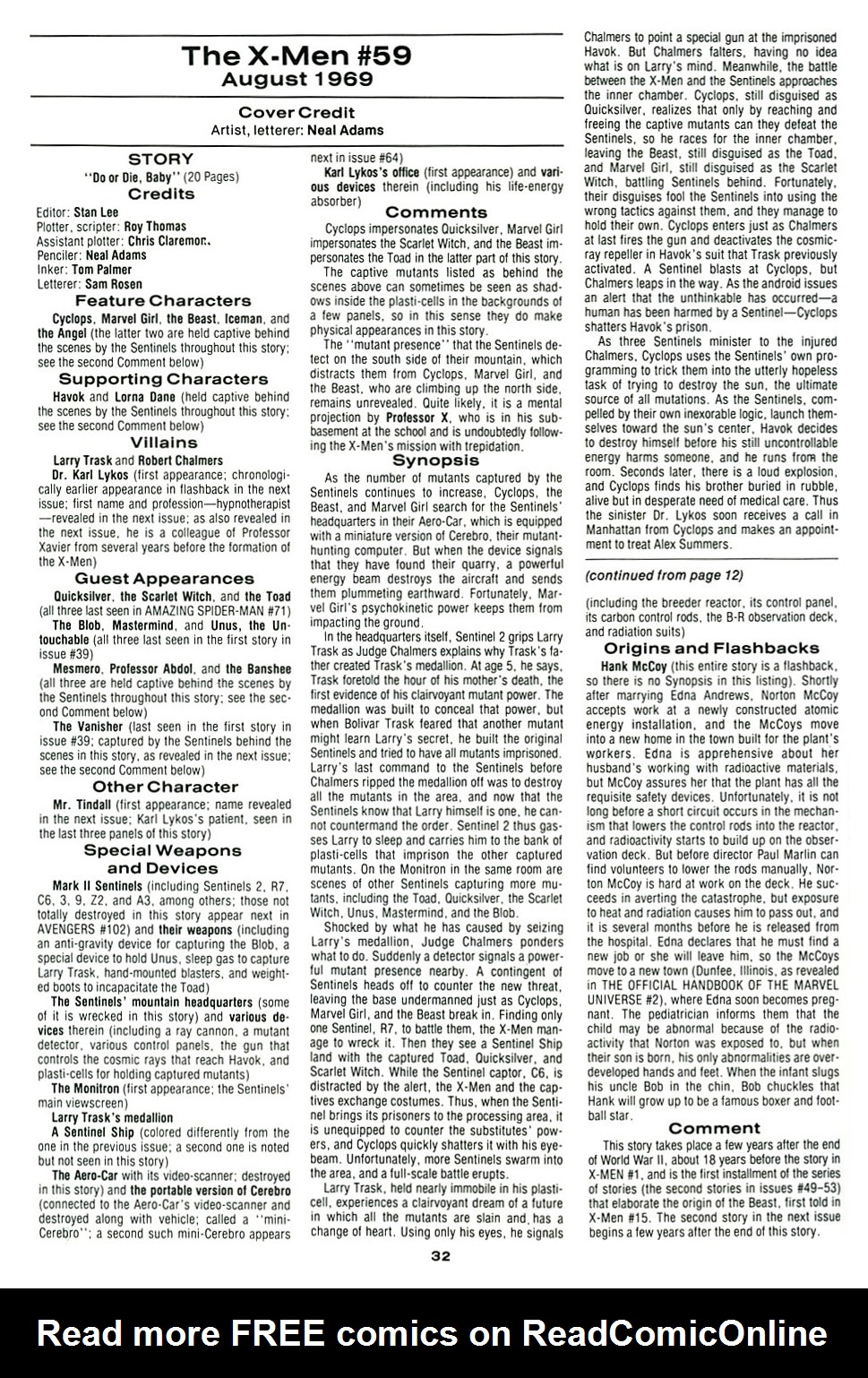 Read online The Official Marvel Index To The X-Men comic -  Issue #3 - 34