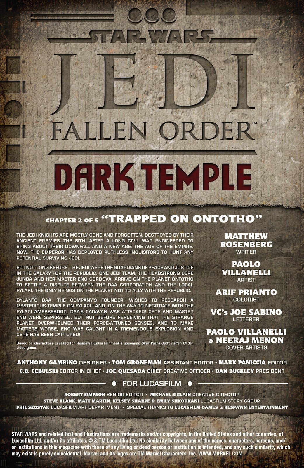 Star Wars: Jedi Fallen Order–Dark Temple issue 2 - Page 2