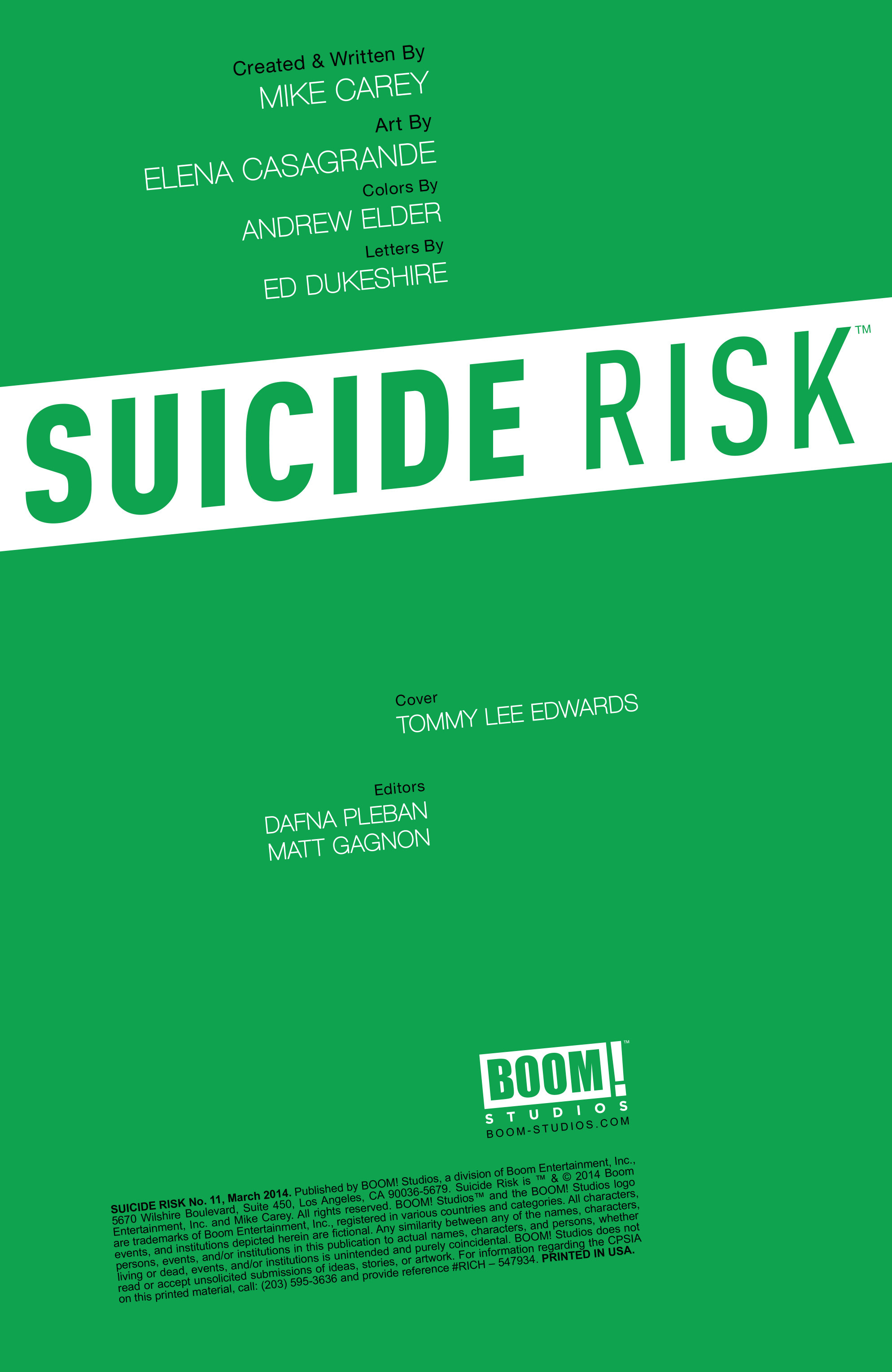 Read online Suicide Risk comic -  Issue #11 - 2