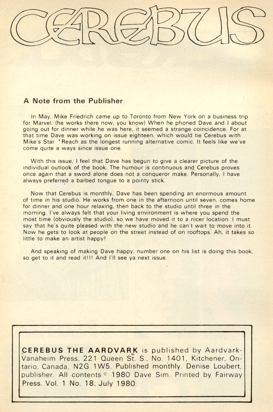 Read online Cerebus comic -  Issue #18 - 3