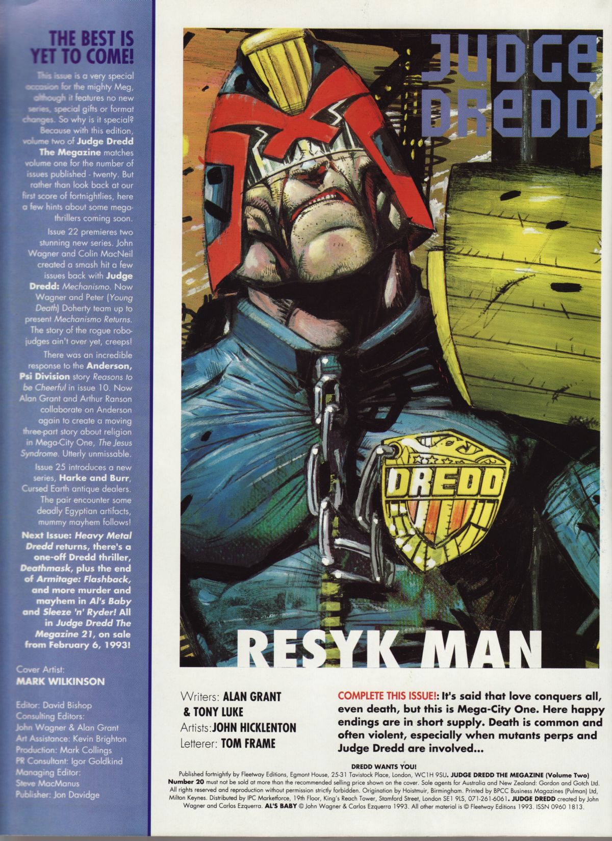 Read online Judge Dredd: The Megazine (vol. 2) comic -  Issue #20 - 2