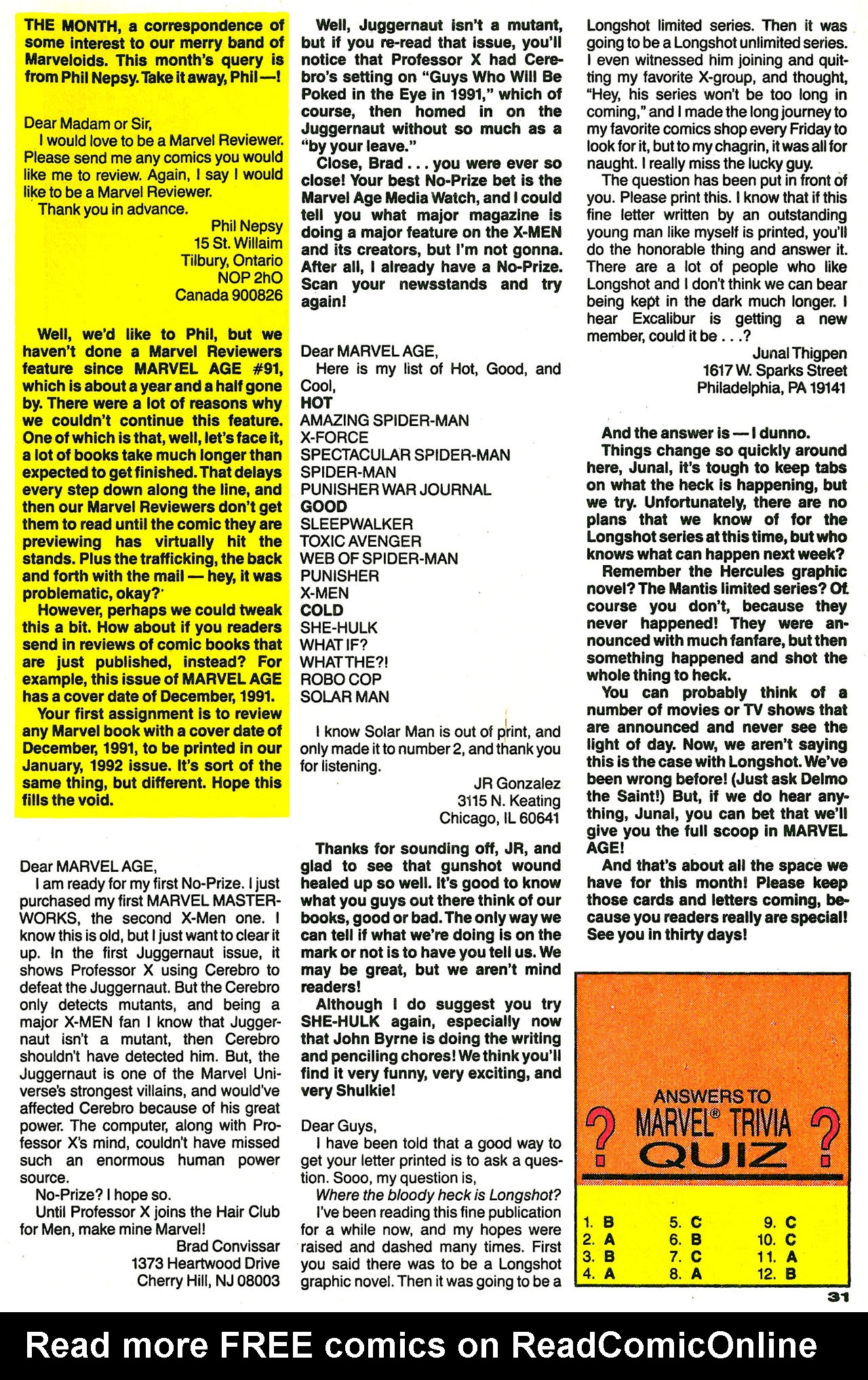 Read online Marvel Age comic -  Issue #107 - 32