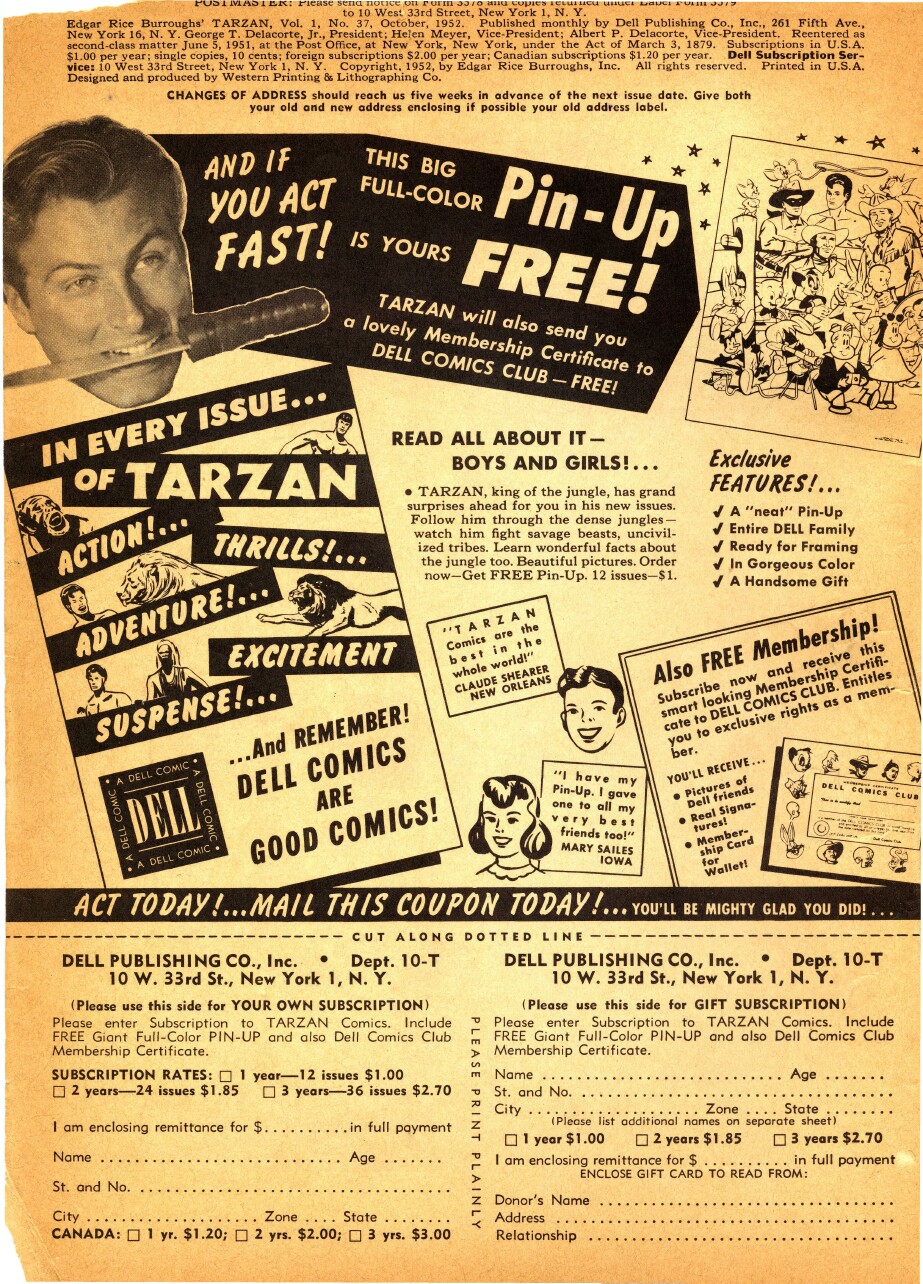 Read online Tarzan (1948) comic -  Issue #37 - 2