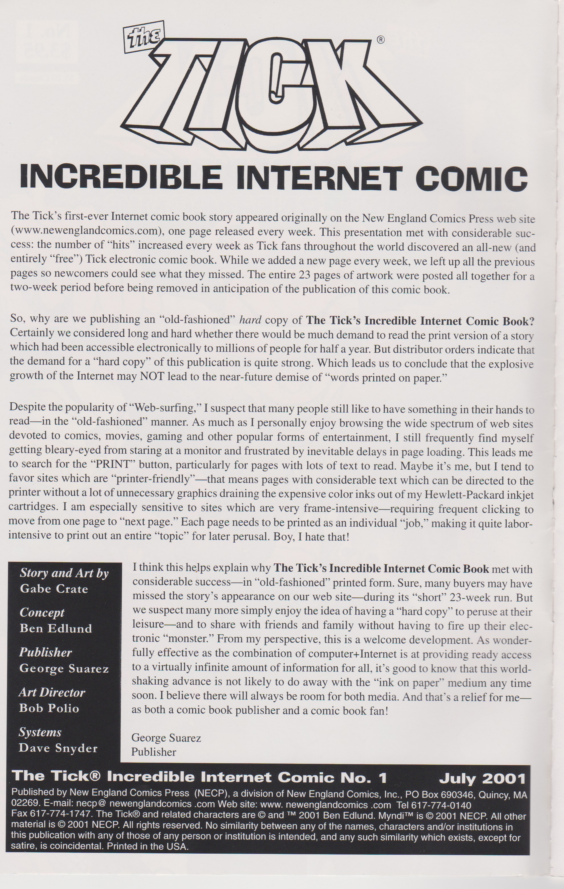 Read online The Tick Incredible Internet Comic comic -  Issue # Full - 2