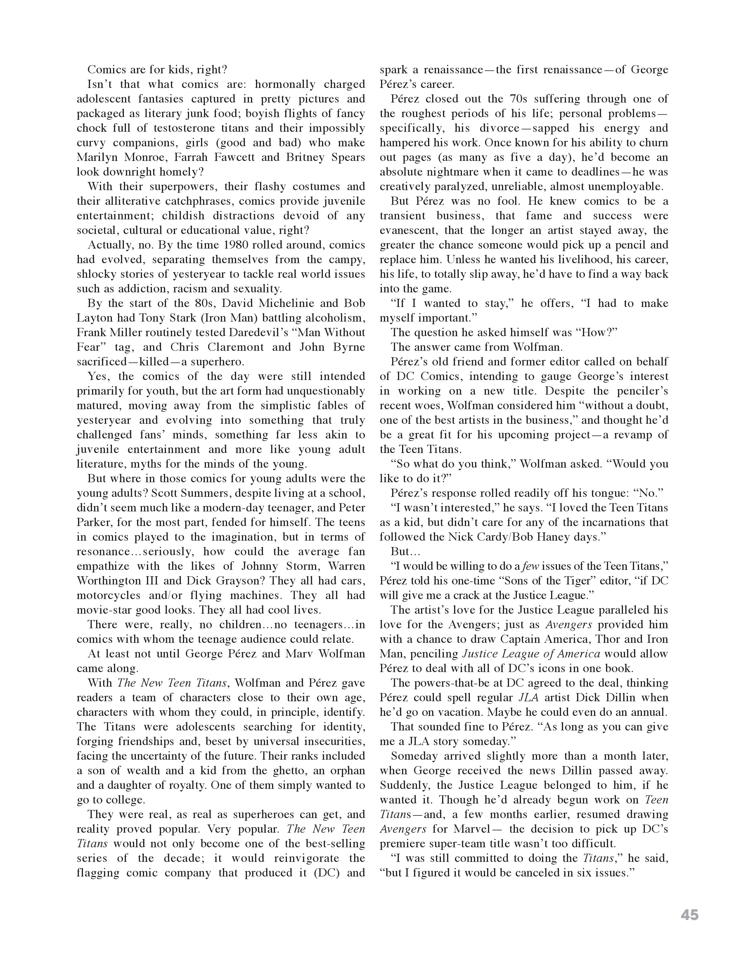 Read online George Perez Storyteller comic -  Issue # TPB 2 (Part 1) - 42