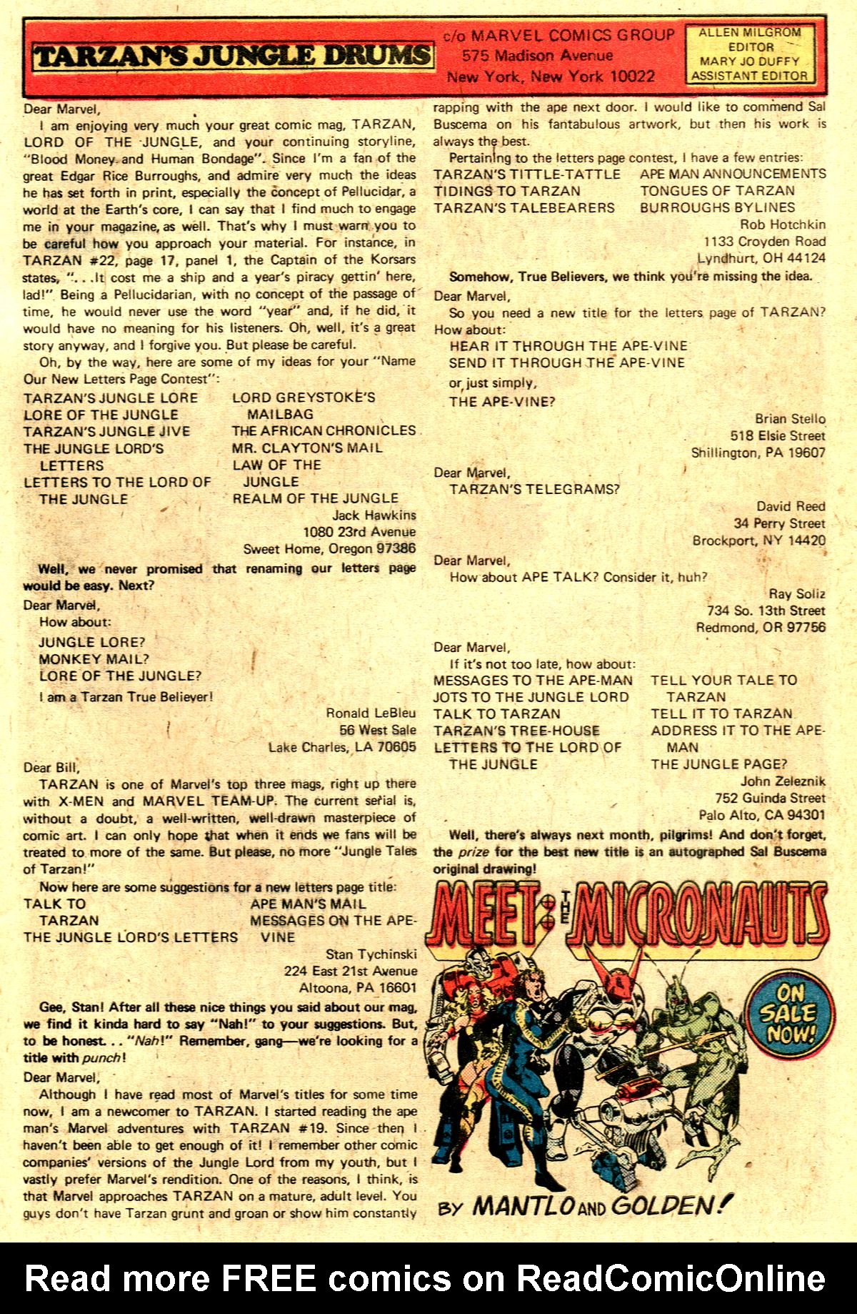 Read online Tarzan (1977) comic -  Issue #27 - 19
