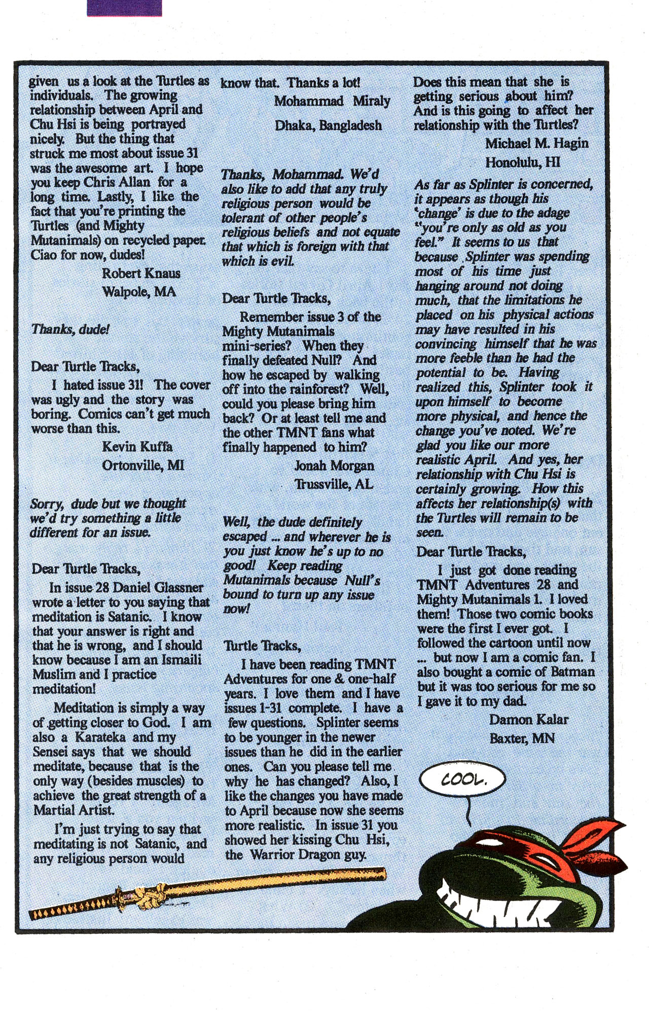 Read online Teenage Mutant Ninja Turtles Adventures (1989) comic -  Issue #33 - 29