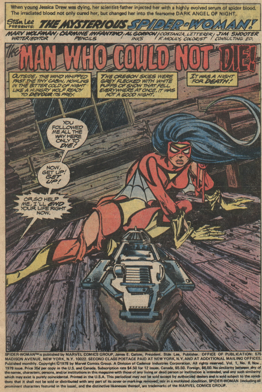 Read online Spider-Woman (1978) comic -  Issue #8 - 2