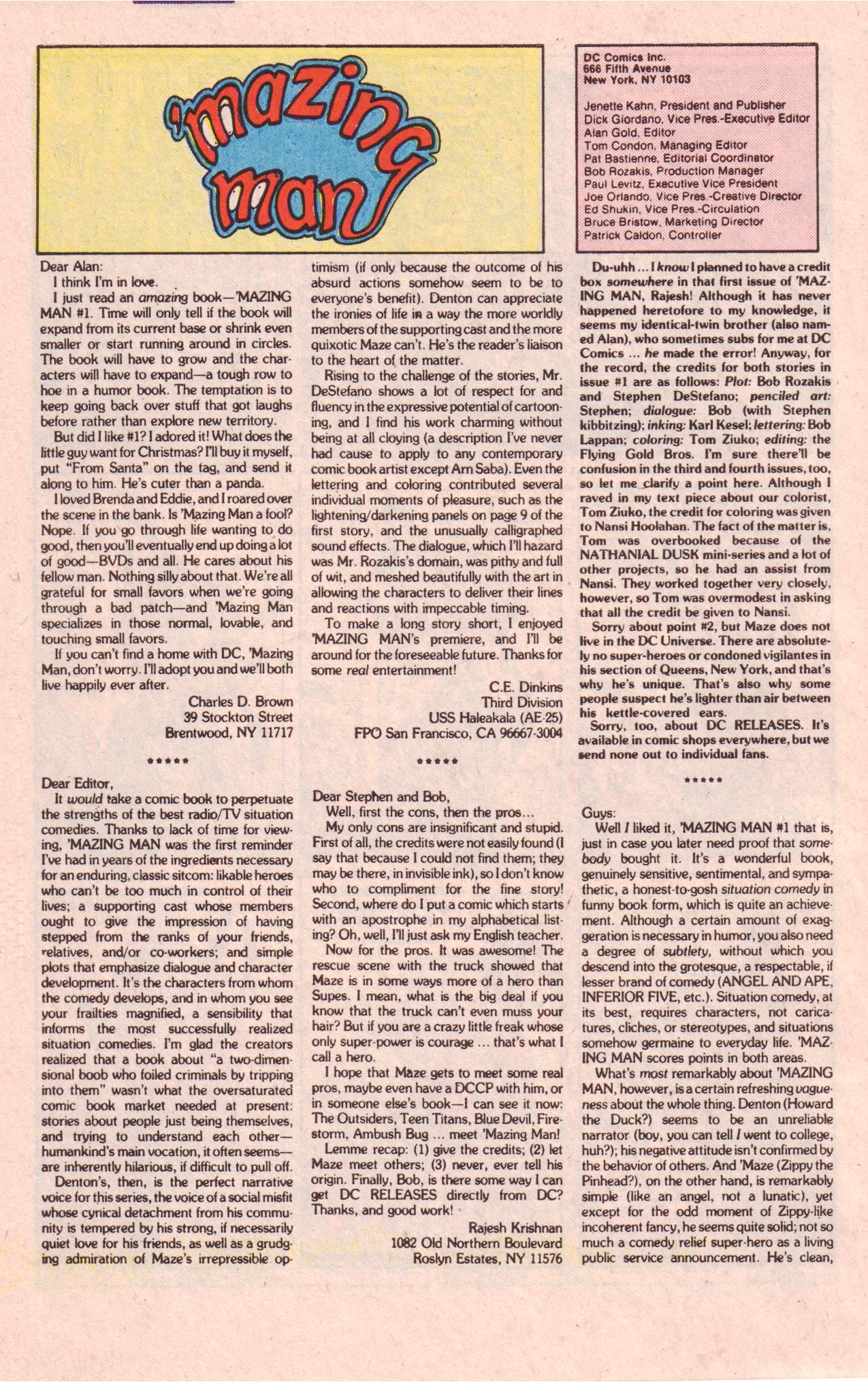 Read online 'Mazing Man comic -  Issue #5 - 24