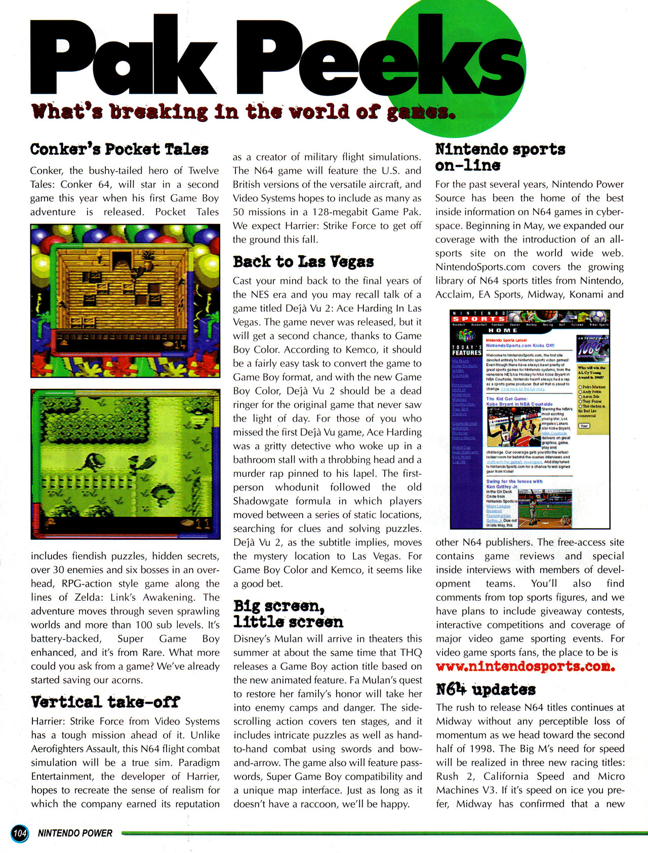Read online Nintendo Power comic -  Issue #109 - 108