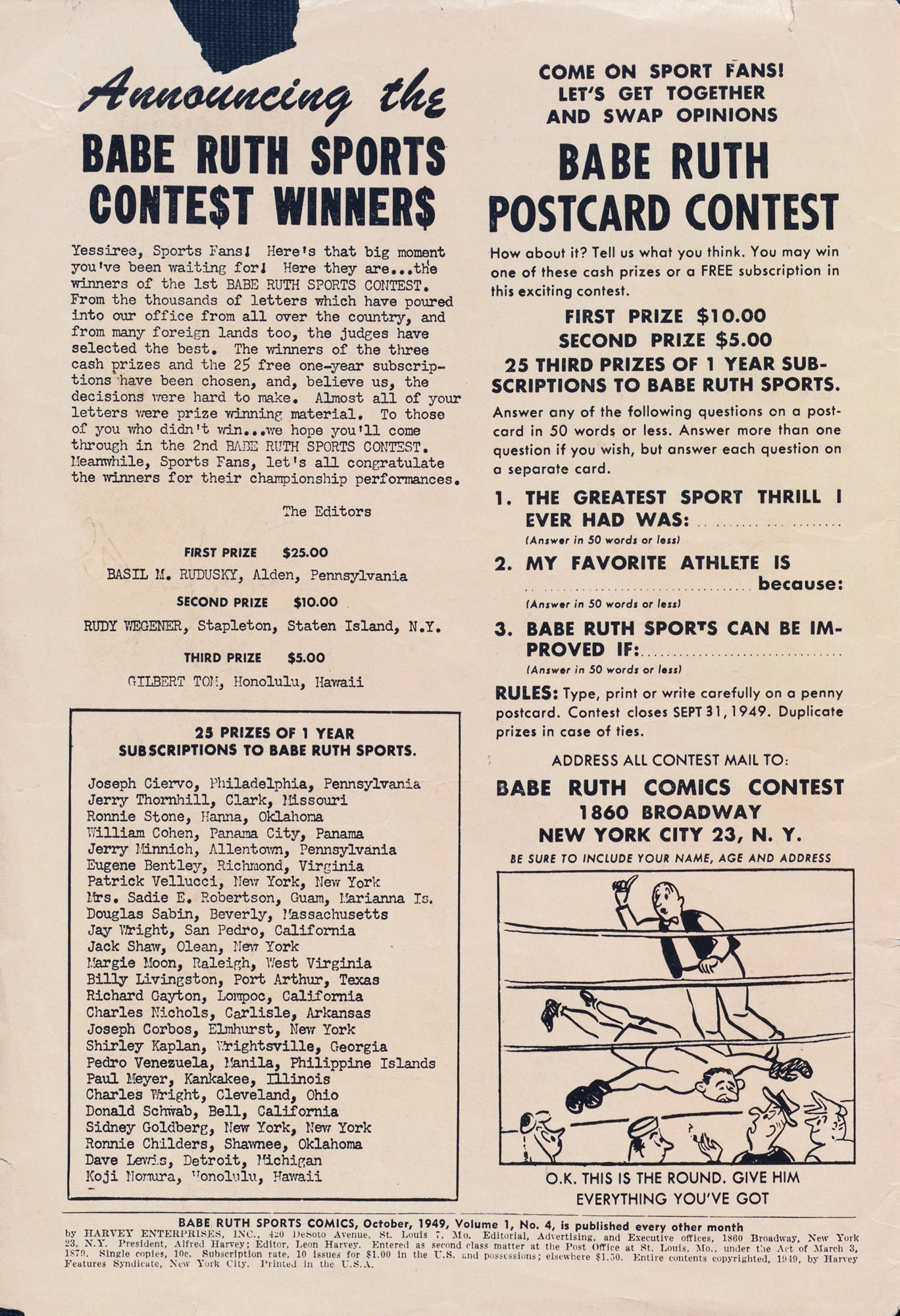 Read online Babe Ruth Sports Comics comic -  Issue #4 - 2