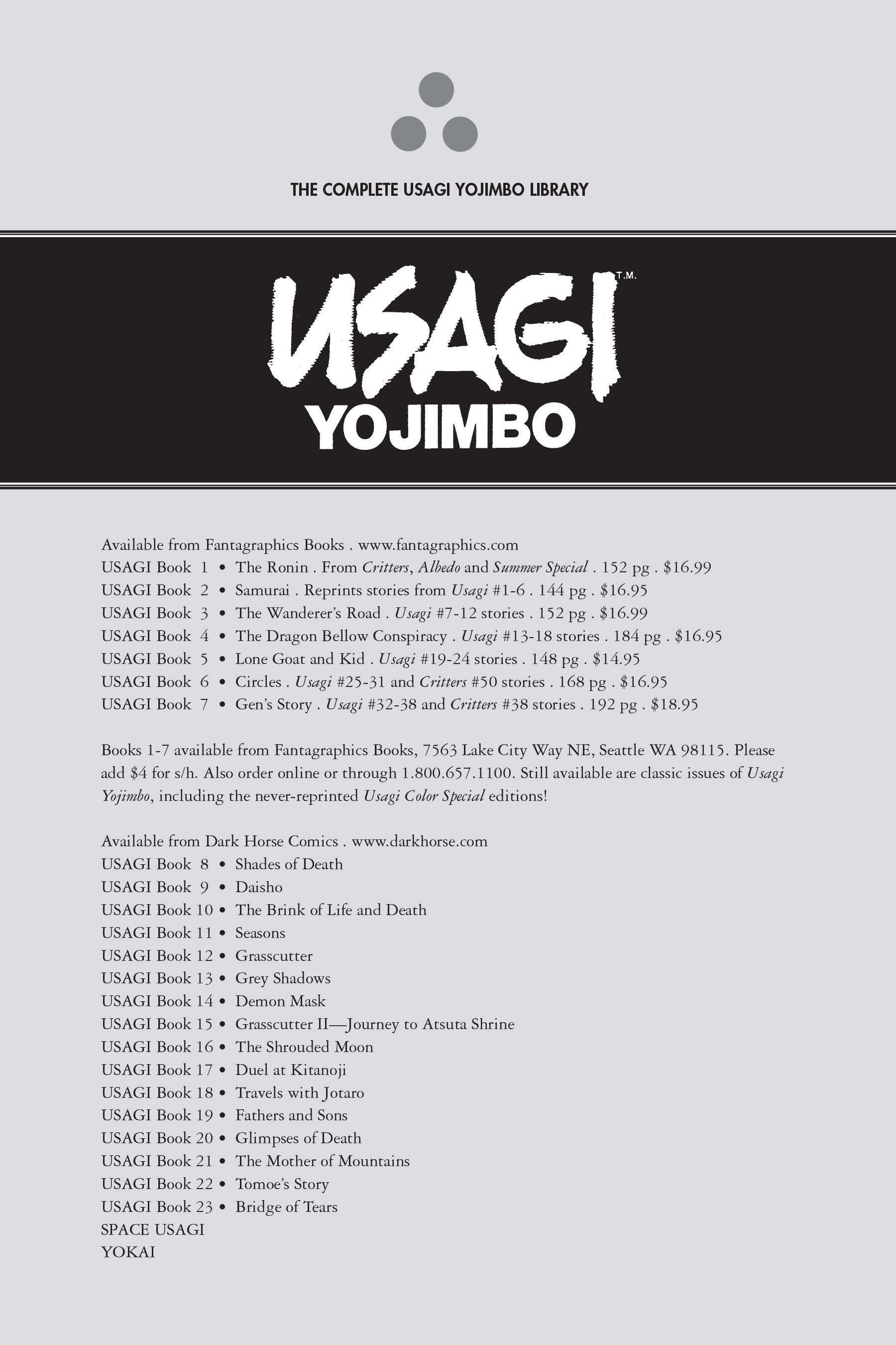 Read online Usagi Yojimbo (1987) comic -  Issue # _TPB 3 - 143
