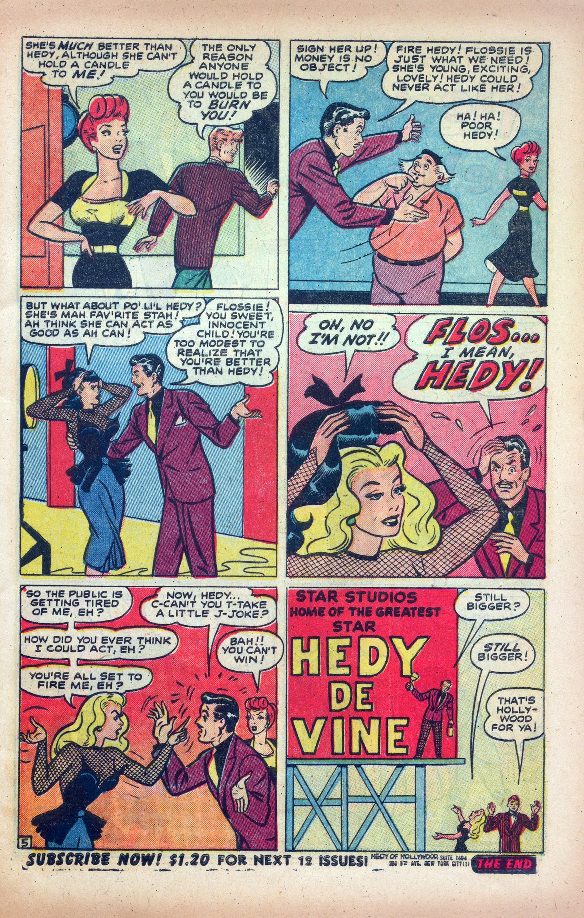 Read online Hedy Of Hollywood Comics comic -  Issue #45 - 7