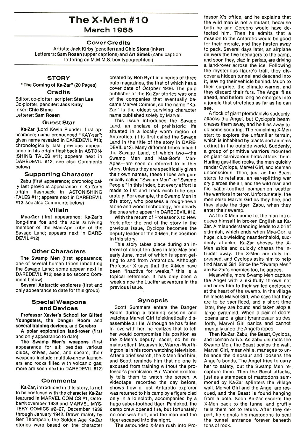 Read online The Official Marvel Index To The X-Men comic -  Issue #1 - 22