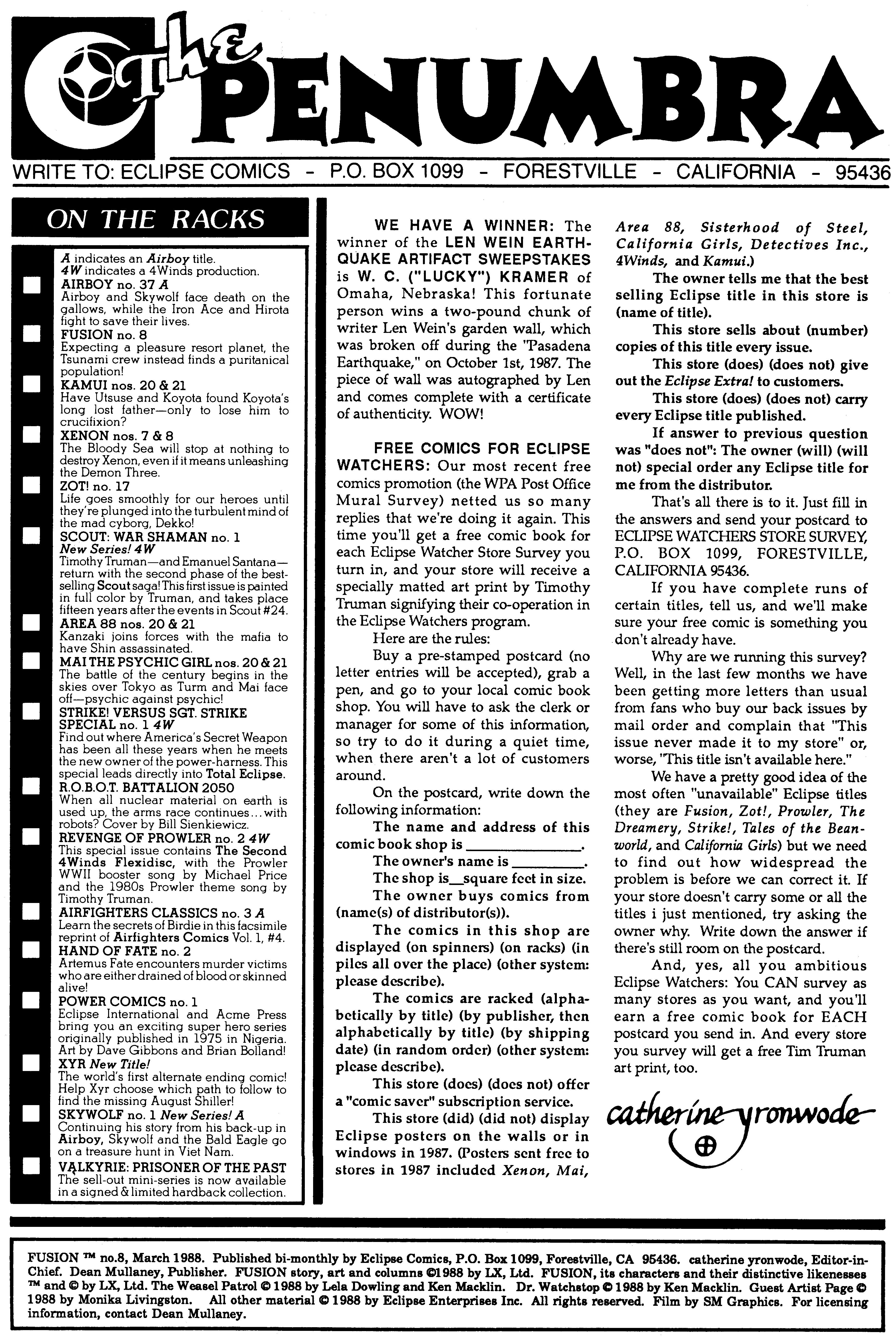 Read online Fusion (1987) comic -  Issue #8 - 2