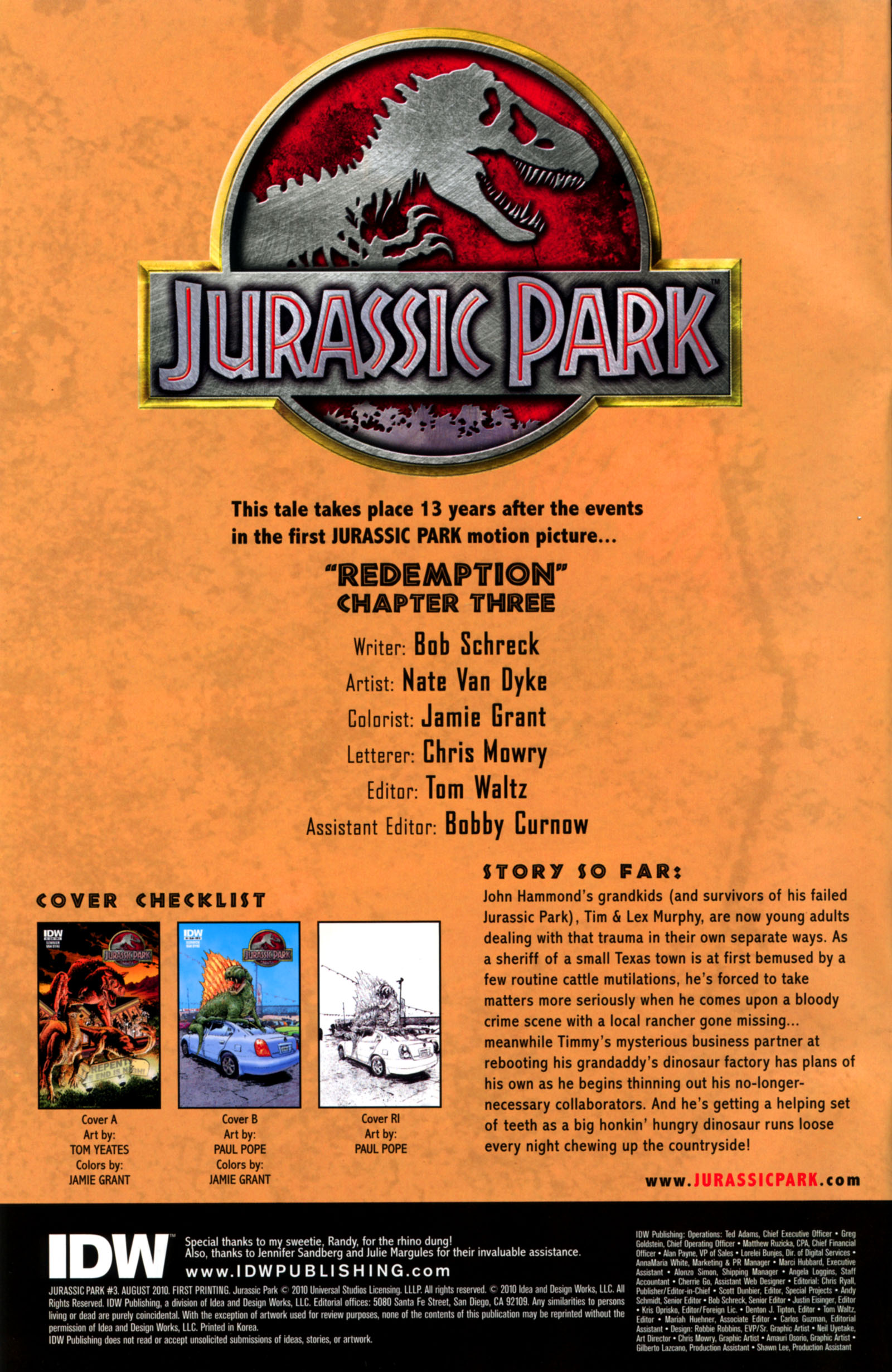 Read online Jurassic Park (2010) comic -  Issue #3 - 2