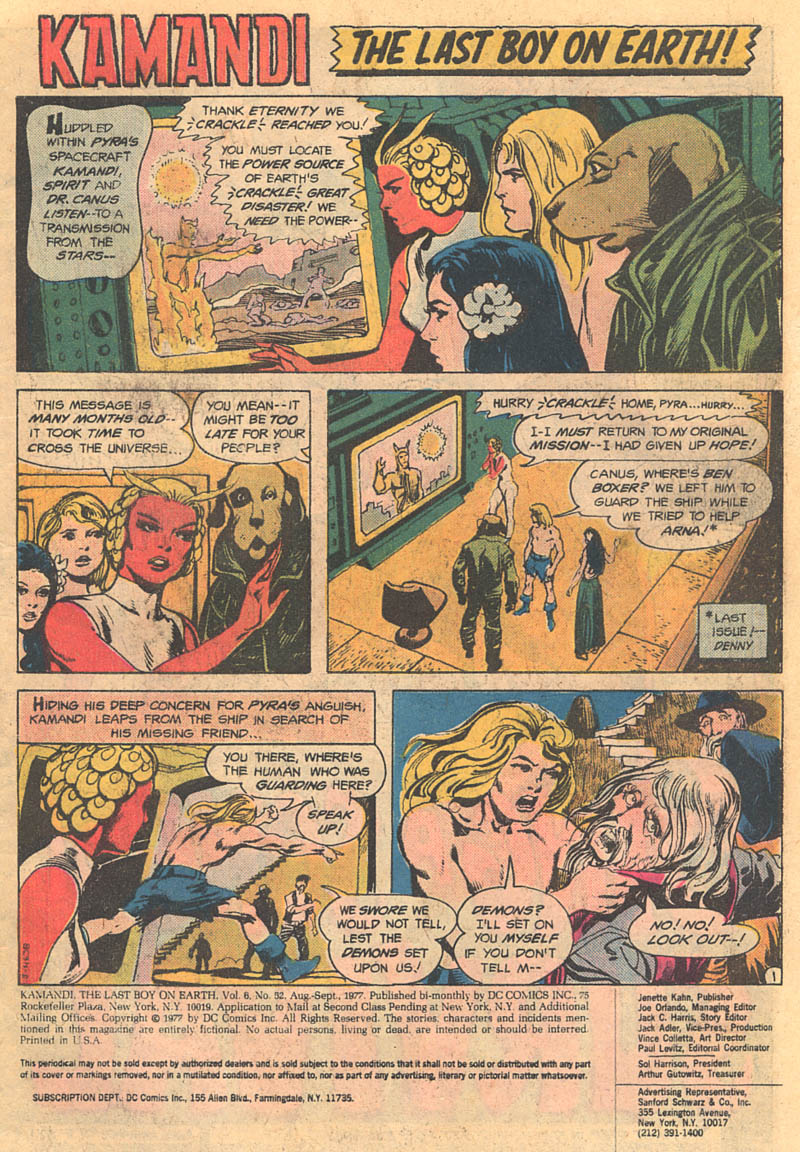 Read online Kamandi, The Last Boy On Earth comic -  Issue #52 - 2