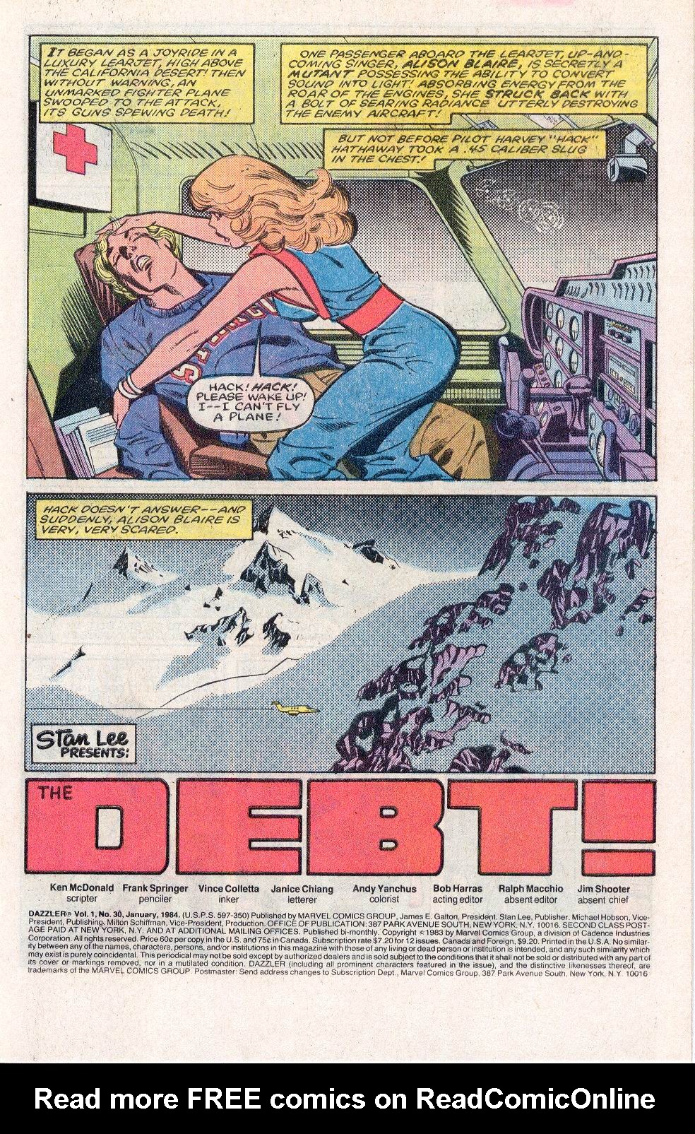 Read online Dazzler (1981) comic -  Issue #30 - 2