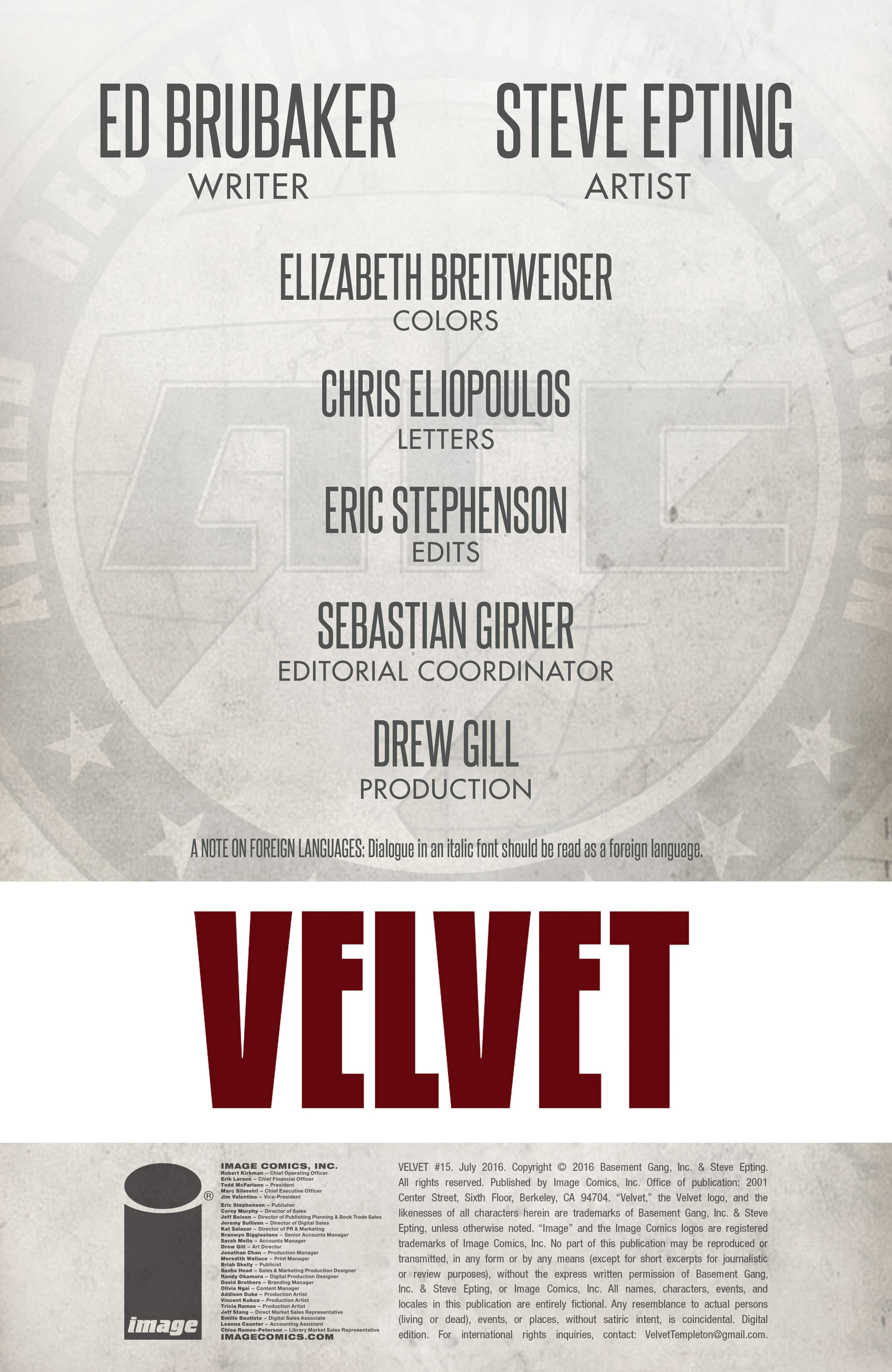 Read online Velvet comic -  Issue #15 - 2