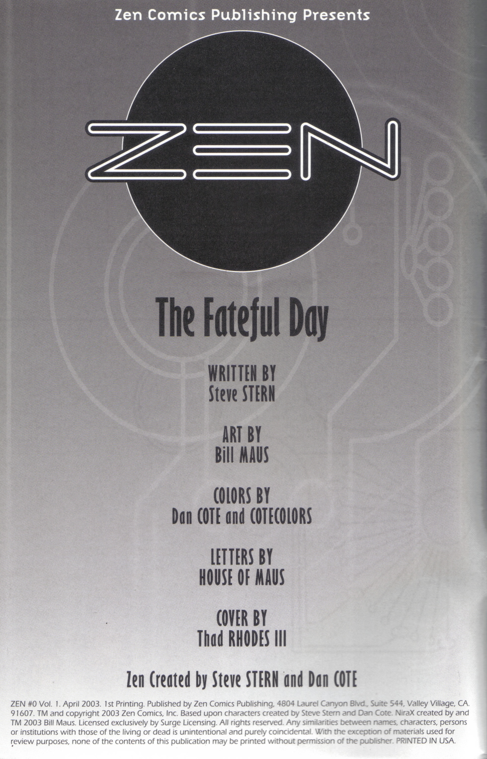 Read online Zen comic -  Issue #0 - 2