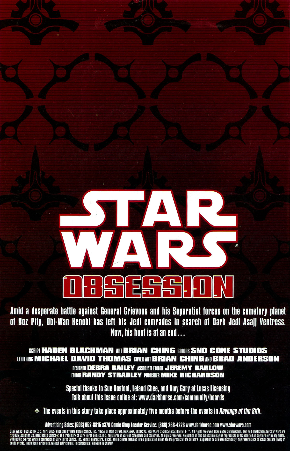 Read online Star Wars: Obsession comic -  Issue #5 - 2